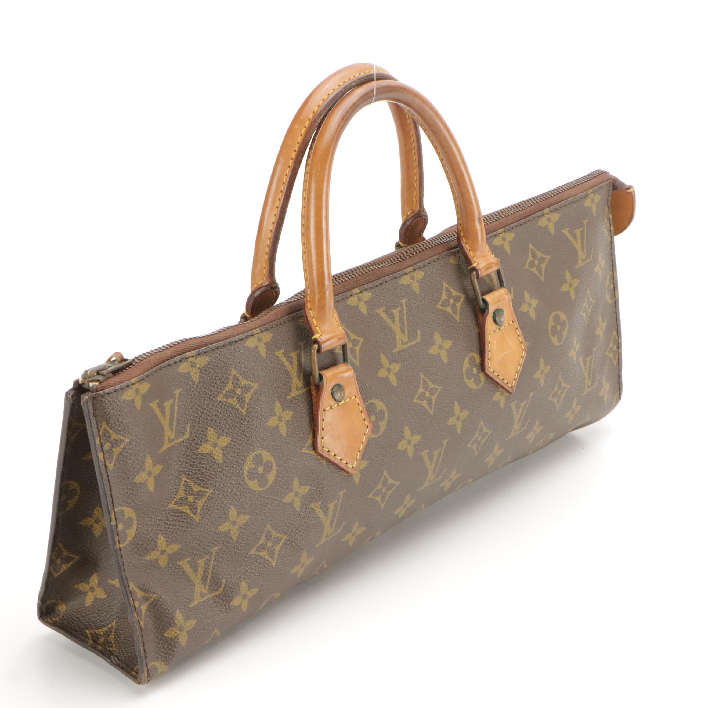 Louis Vuitton Sac Triangle in Monogram Canvas and Vachetta Leather, 1970s