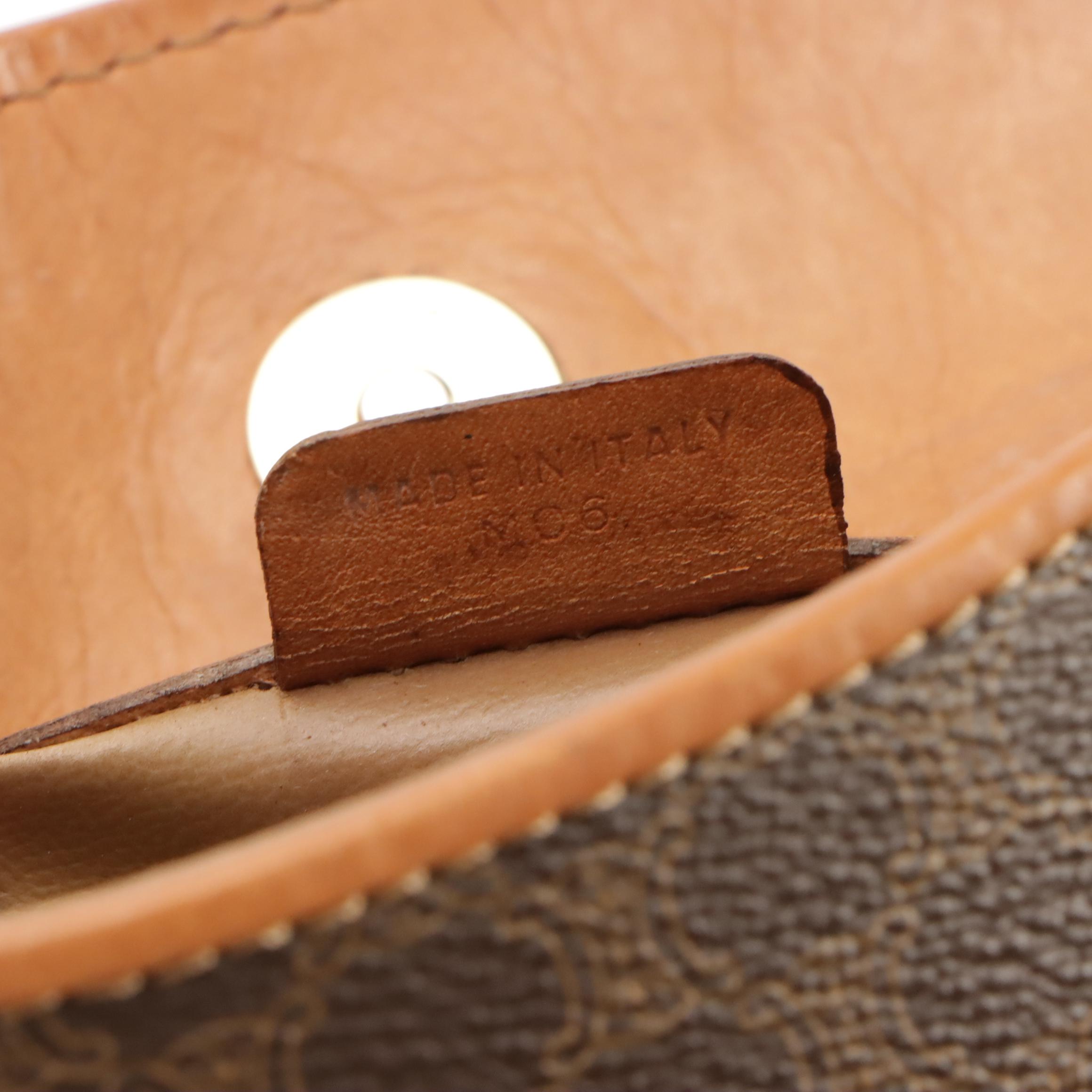 Celine Foldover Clutch in Macadam Canvas with Leather Trim