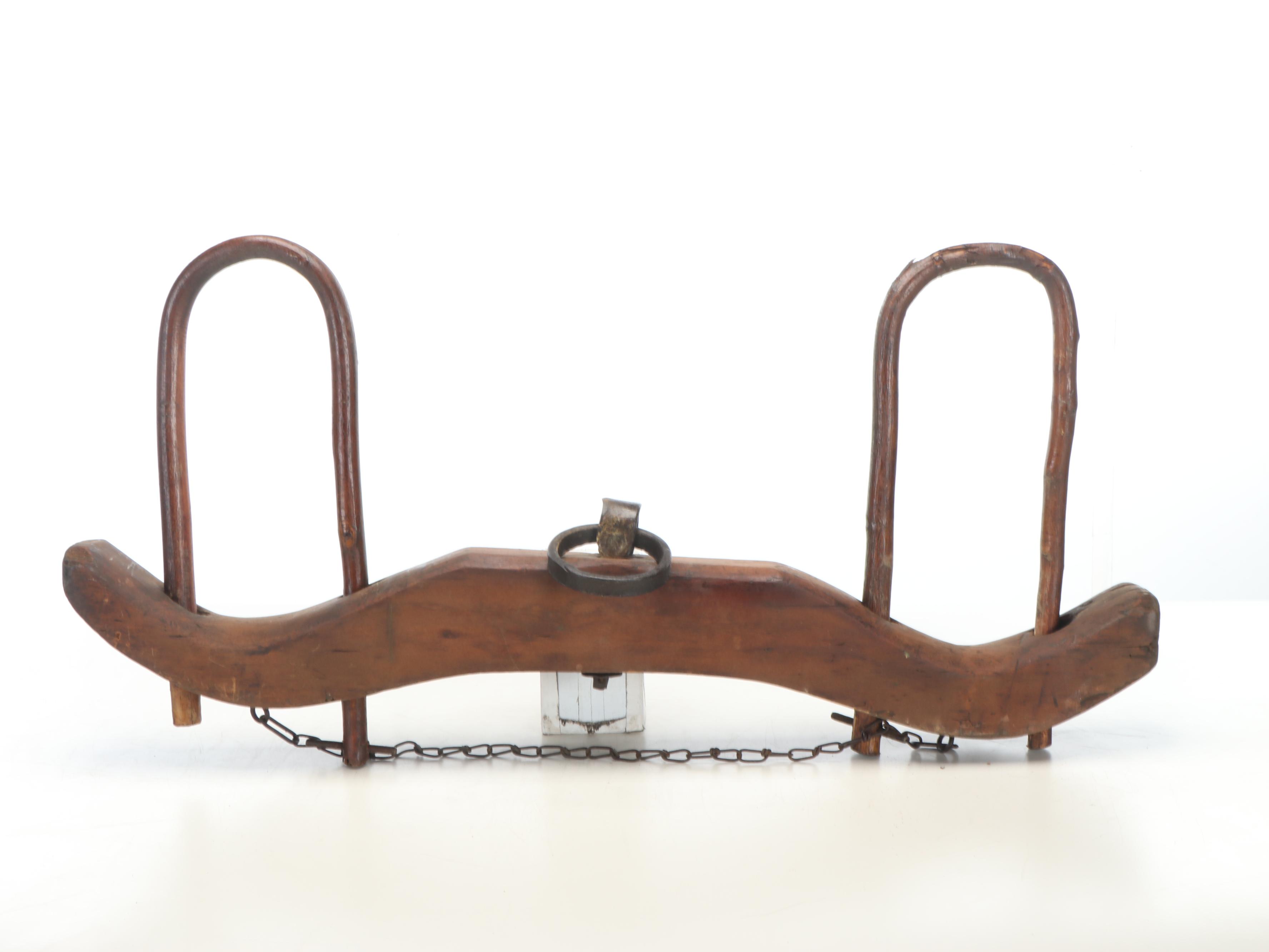 Primitive Wooden Double Oxen Yoke, 19th Century