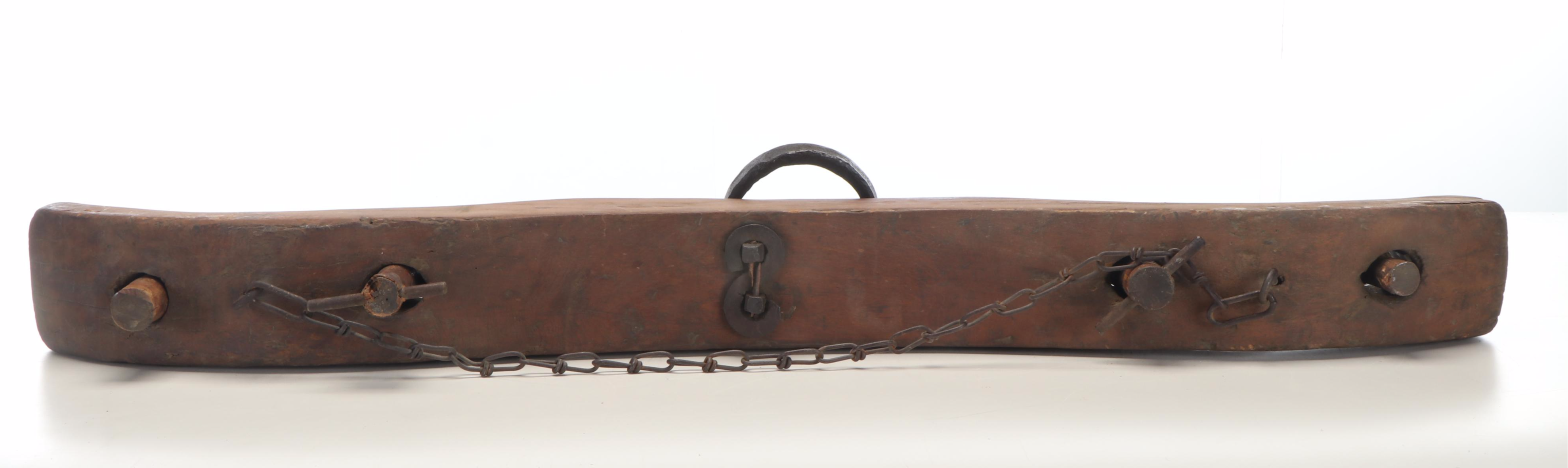 Primitive Wooden Double Oxen Yoke, 19th Century