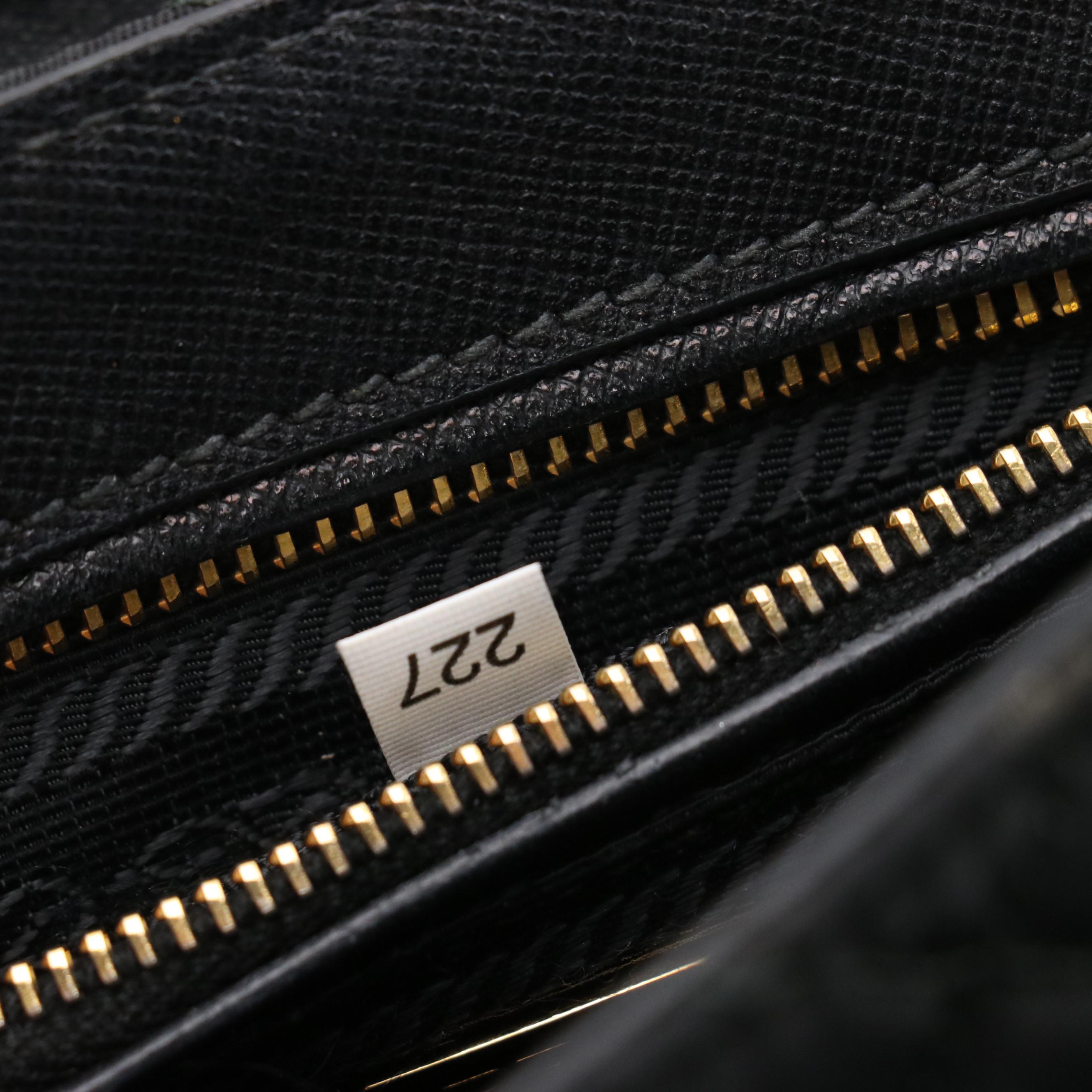 Prada Pushlock Crossbody Bag in Black Quilted Tessuto Nylon with Chain Strap