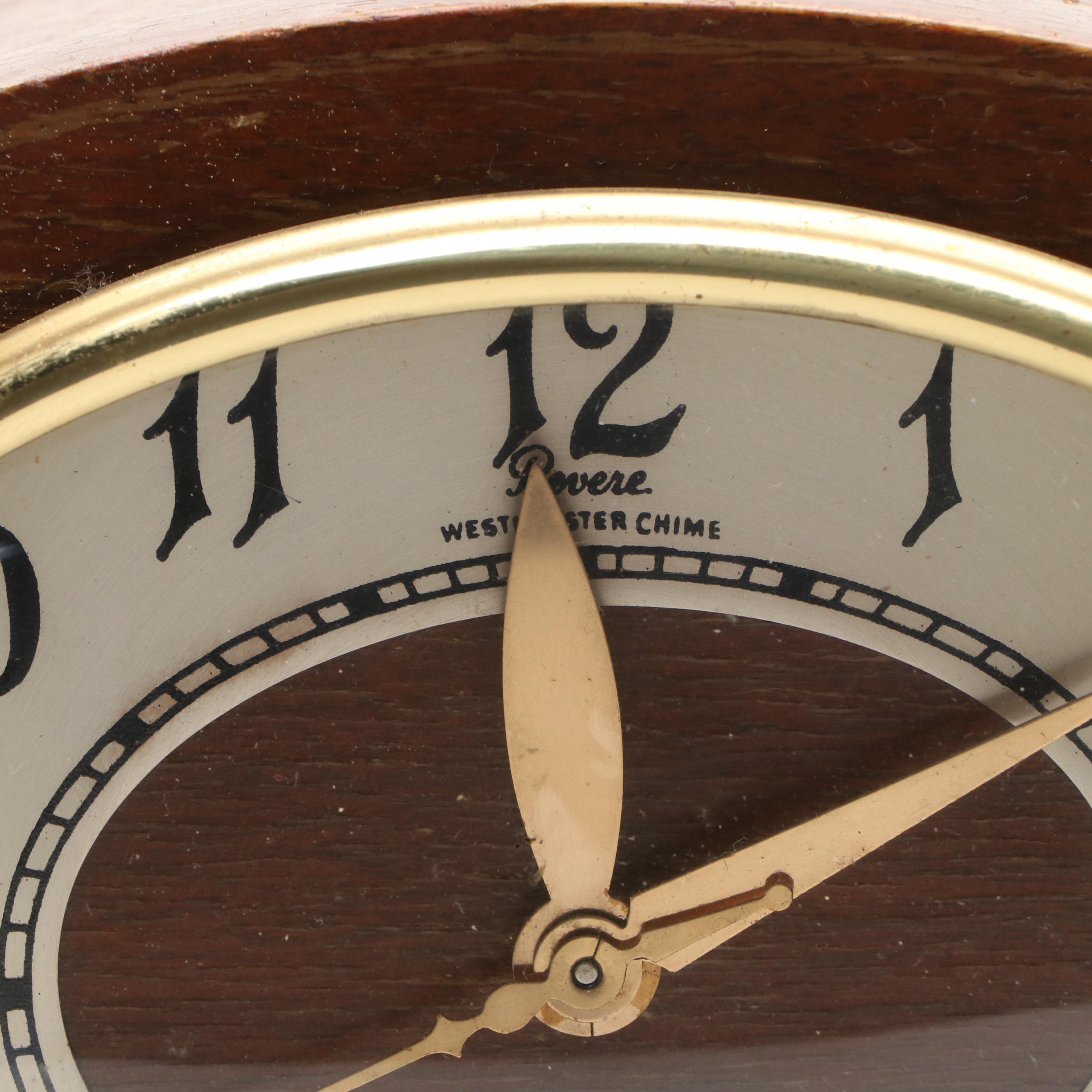 Revere Westminster Chime Wooden Electric Mantel Clock, Mid-20th Century