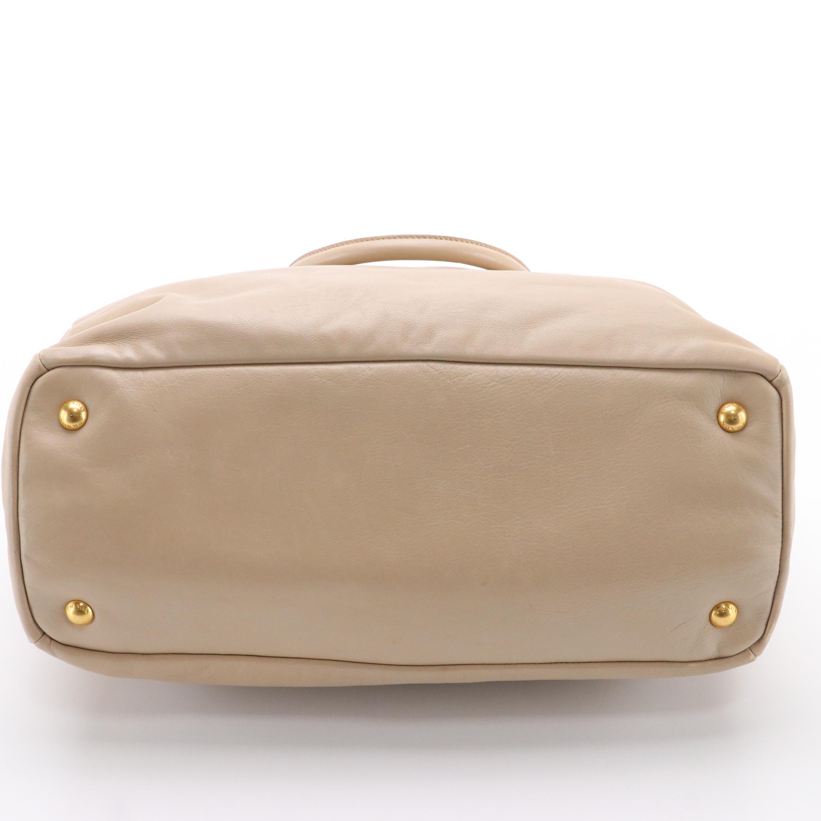 Prada Two-Way Shoulder Bag in Quarzo Soft Calfskin Leather