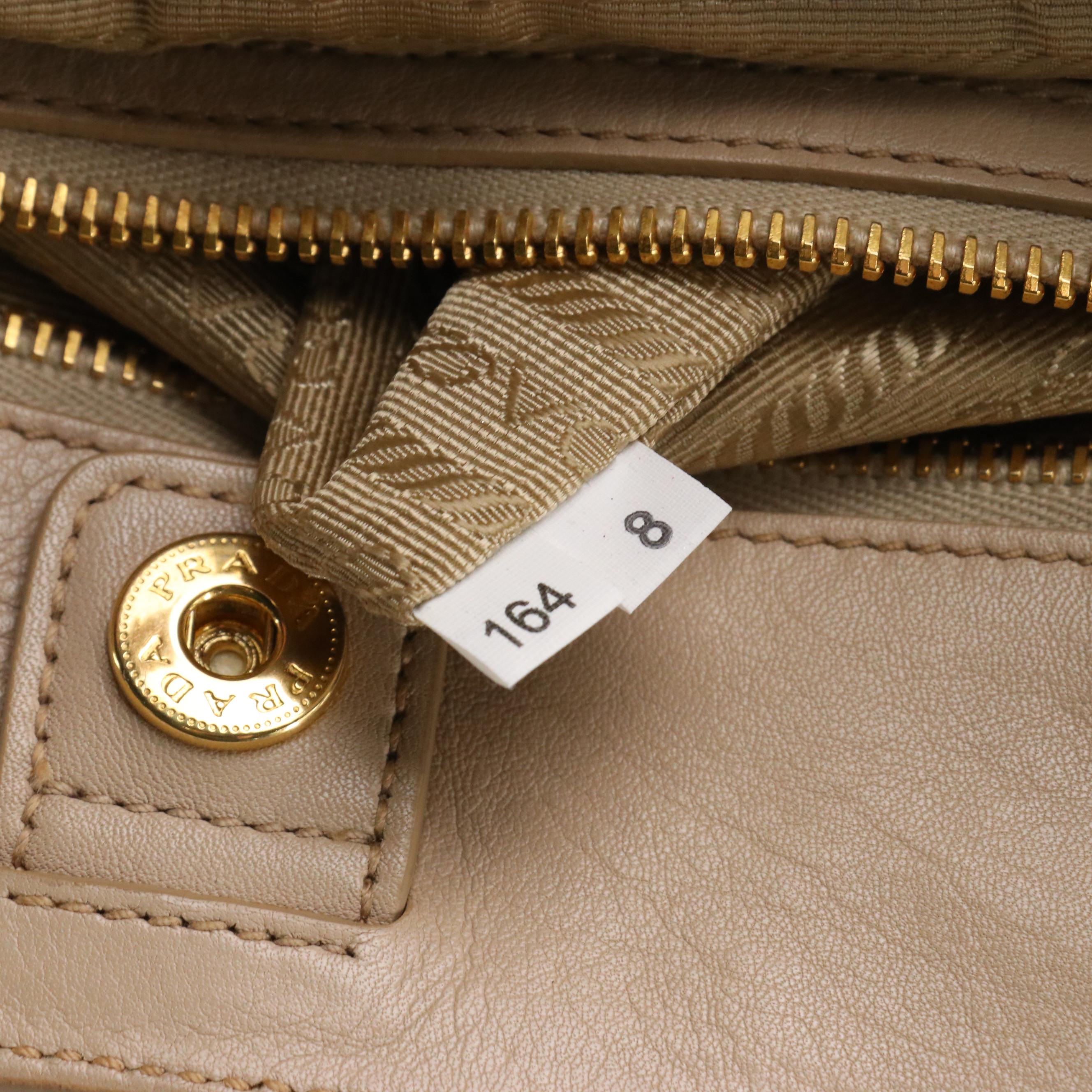 Prada Two-Way Shoulder Bag in Quarzo Soft Calfskin Leather