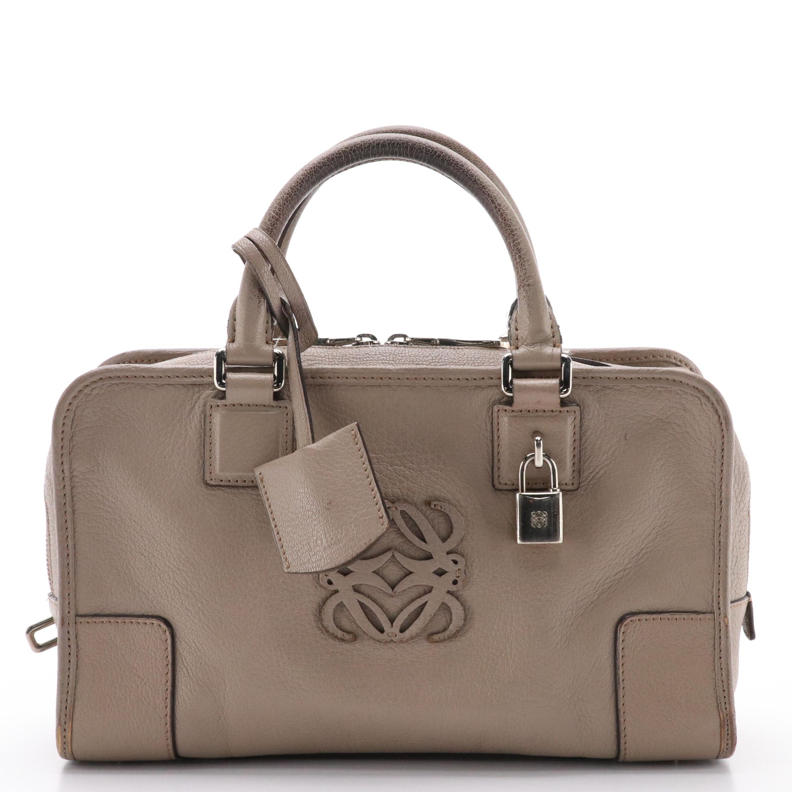 Loewe Amazona Anagram Taupe Leather Top Handle Bag