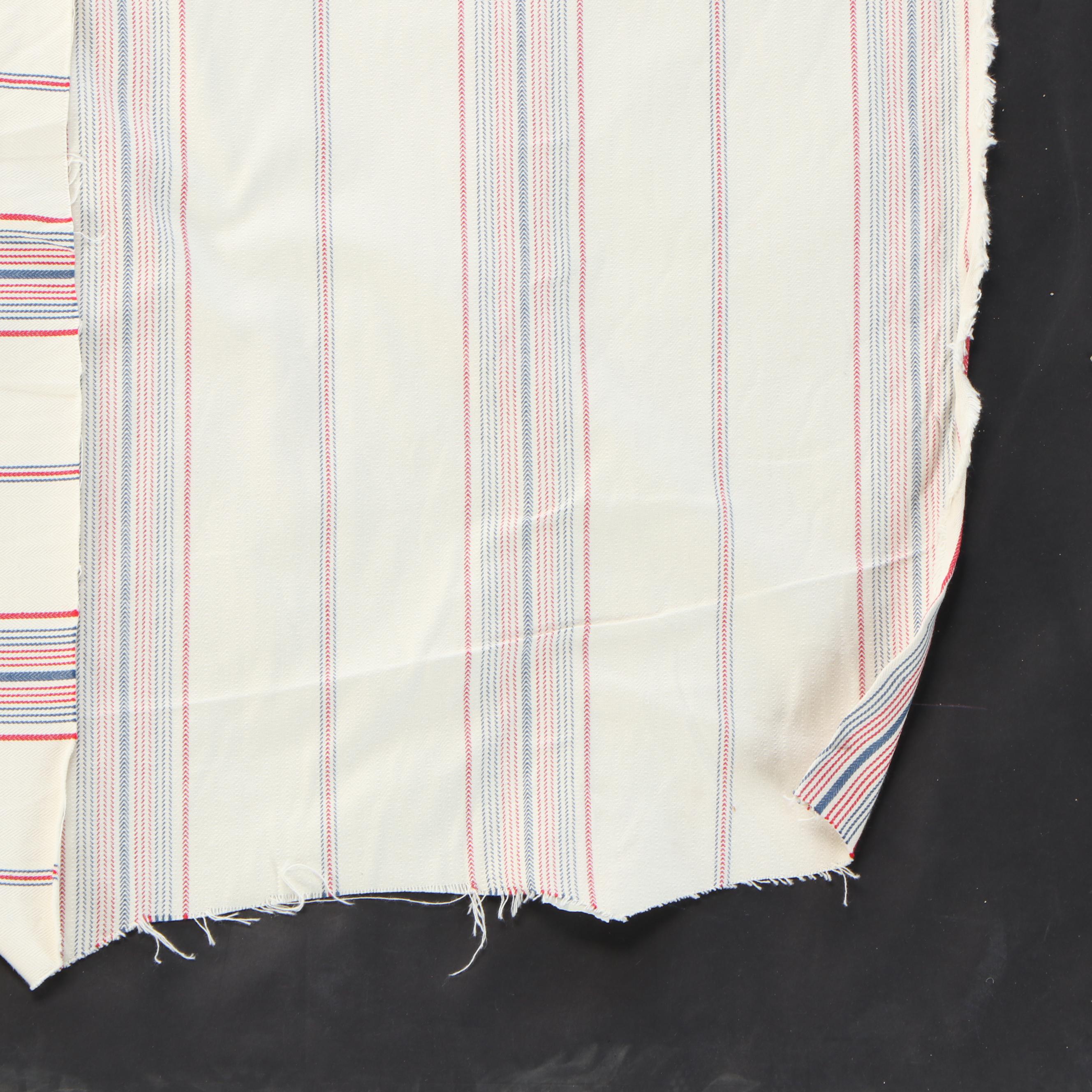 Partial Bolt of Striped Upholstery Fabric