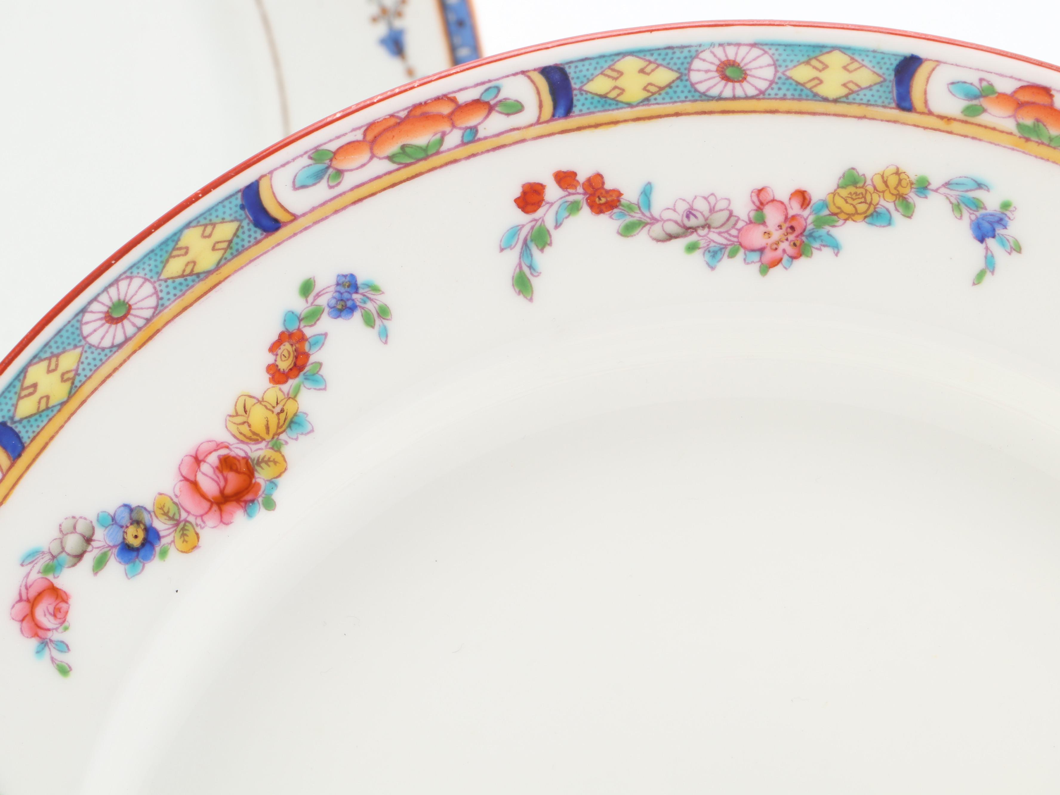 Minton "Minton Rose" Porcelain Dinner Plates with Other Porcelain Plates
