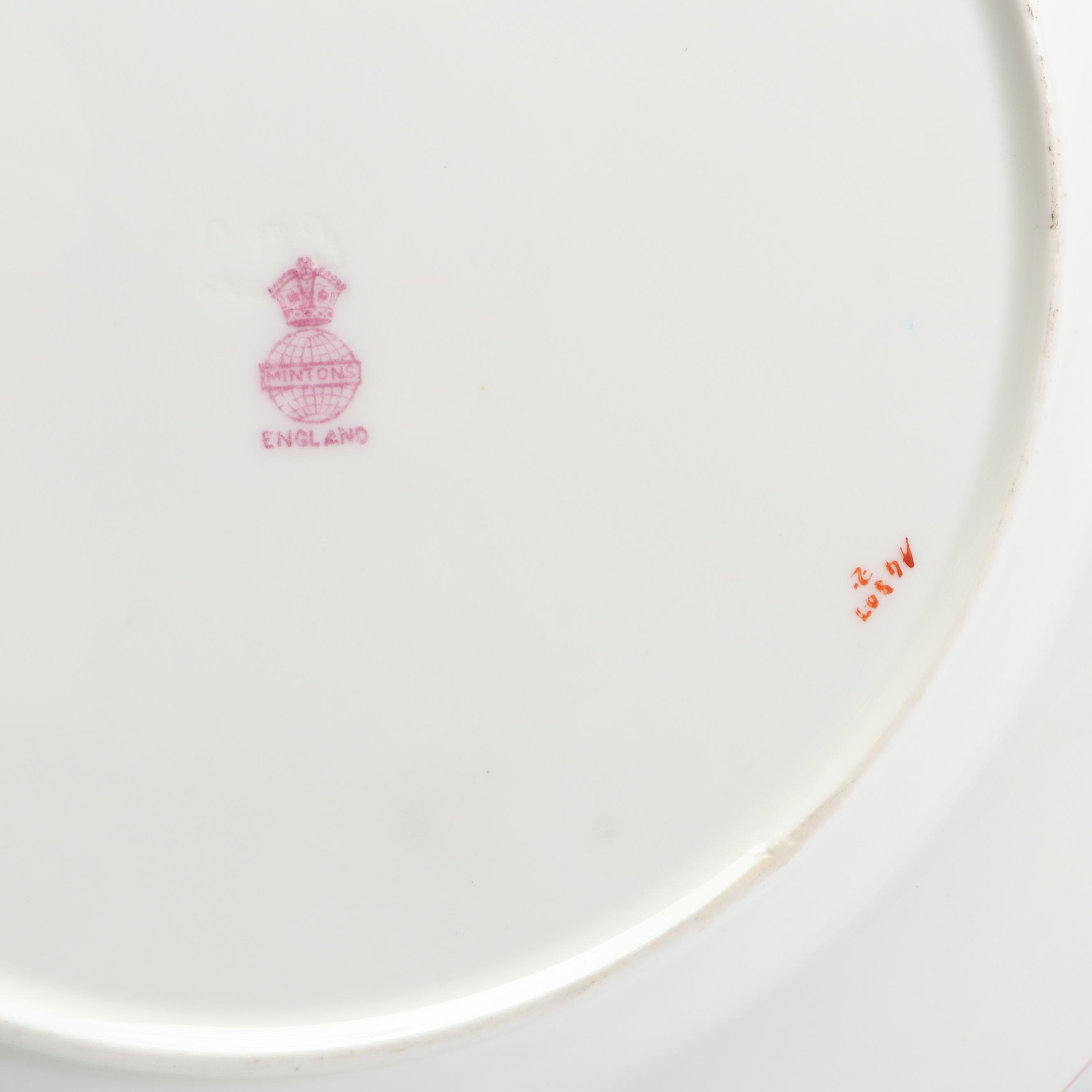 Minton "Minton Rose" Porcelain Dinner Plates with Other Porcelain Plates