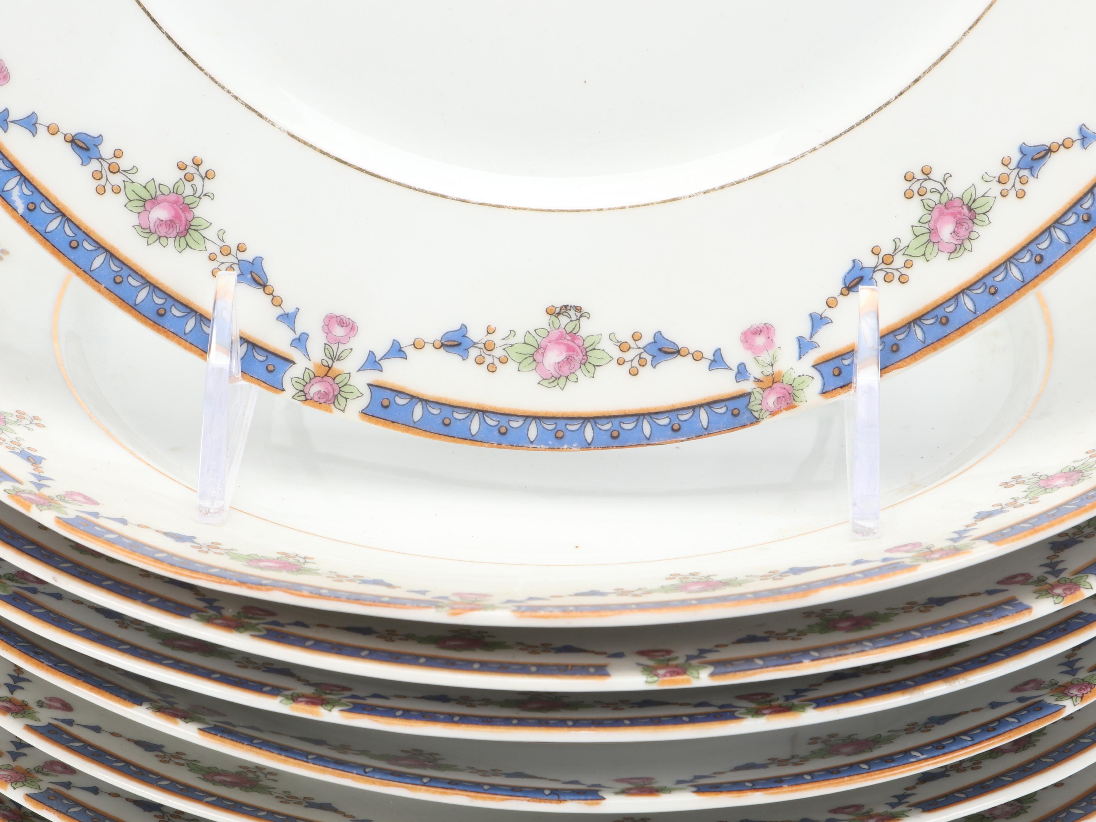 Minton "Minton Rose" Porcelain Dinner Plates with Other Porcelain Plates