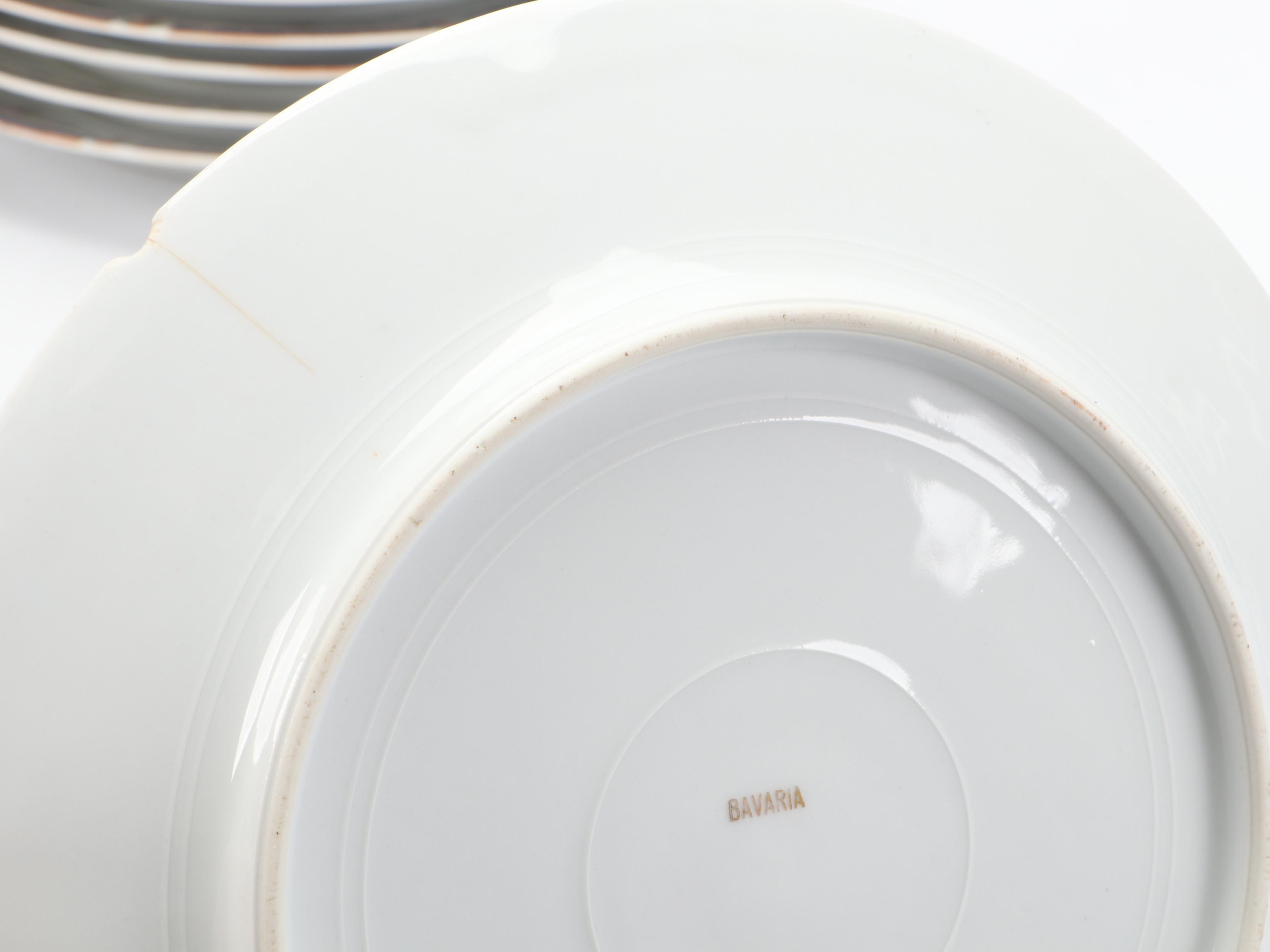 Minton "Minton Rose" Porcelain Dinner Plates with Other Porcelain Plates