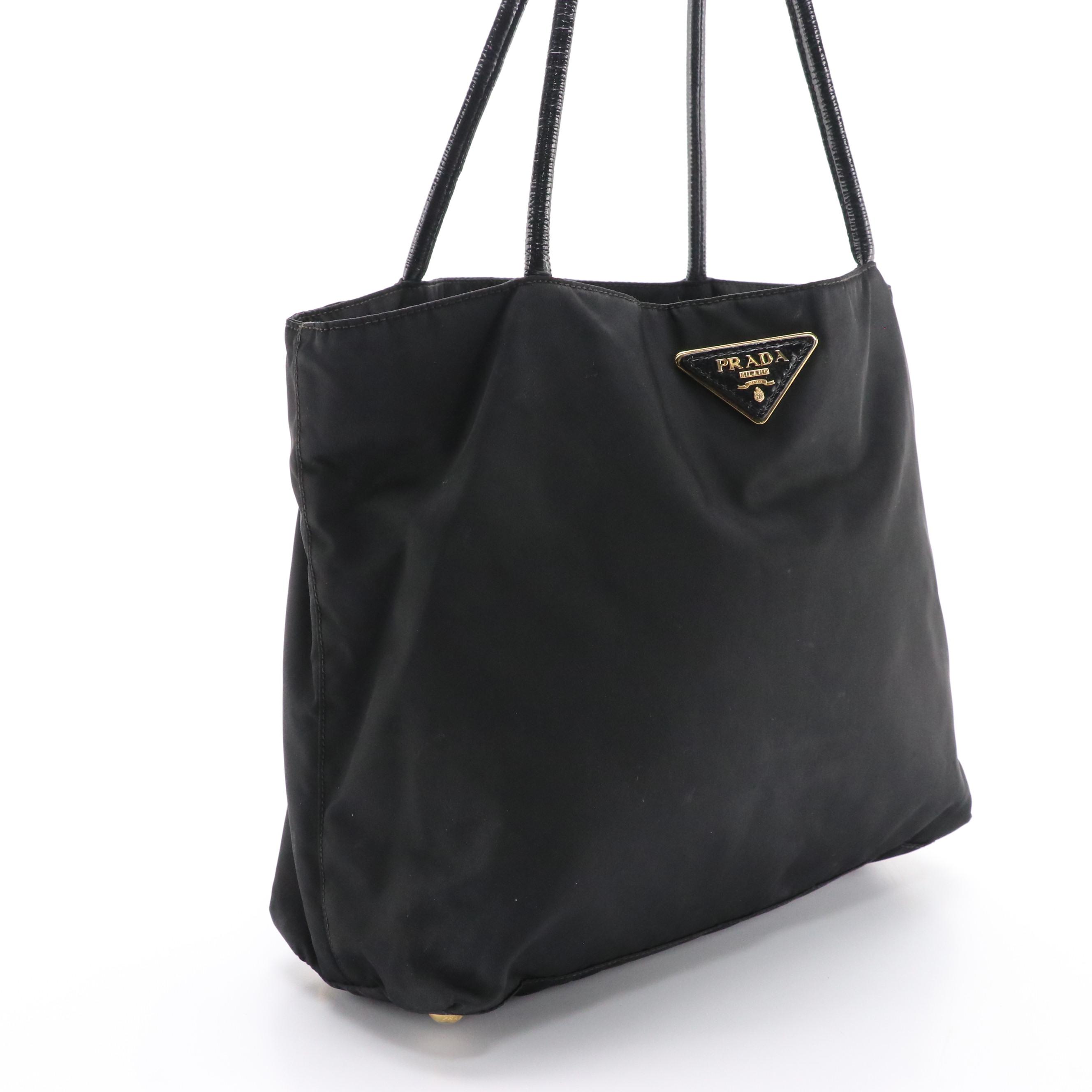 Prada Black Tessuto Nylon Shoulder Tote Bag