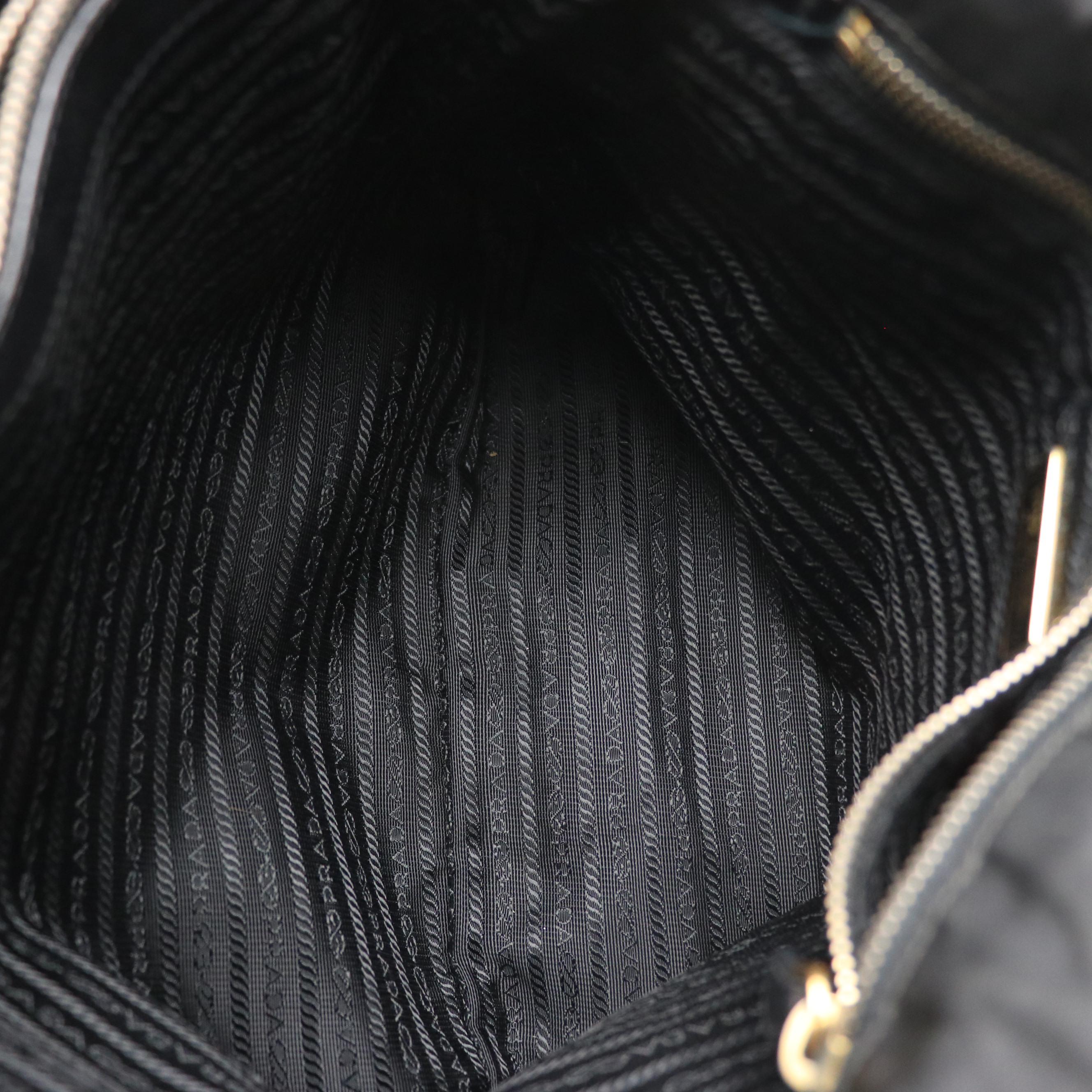 Prada Black Tessuto Nylon Shoulder Tote Bag