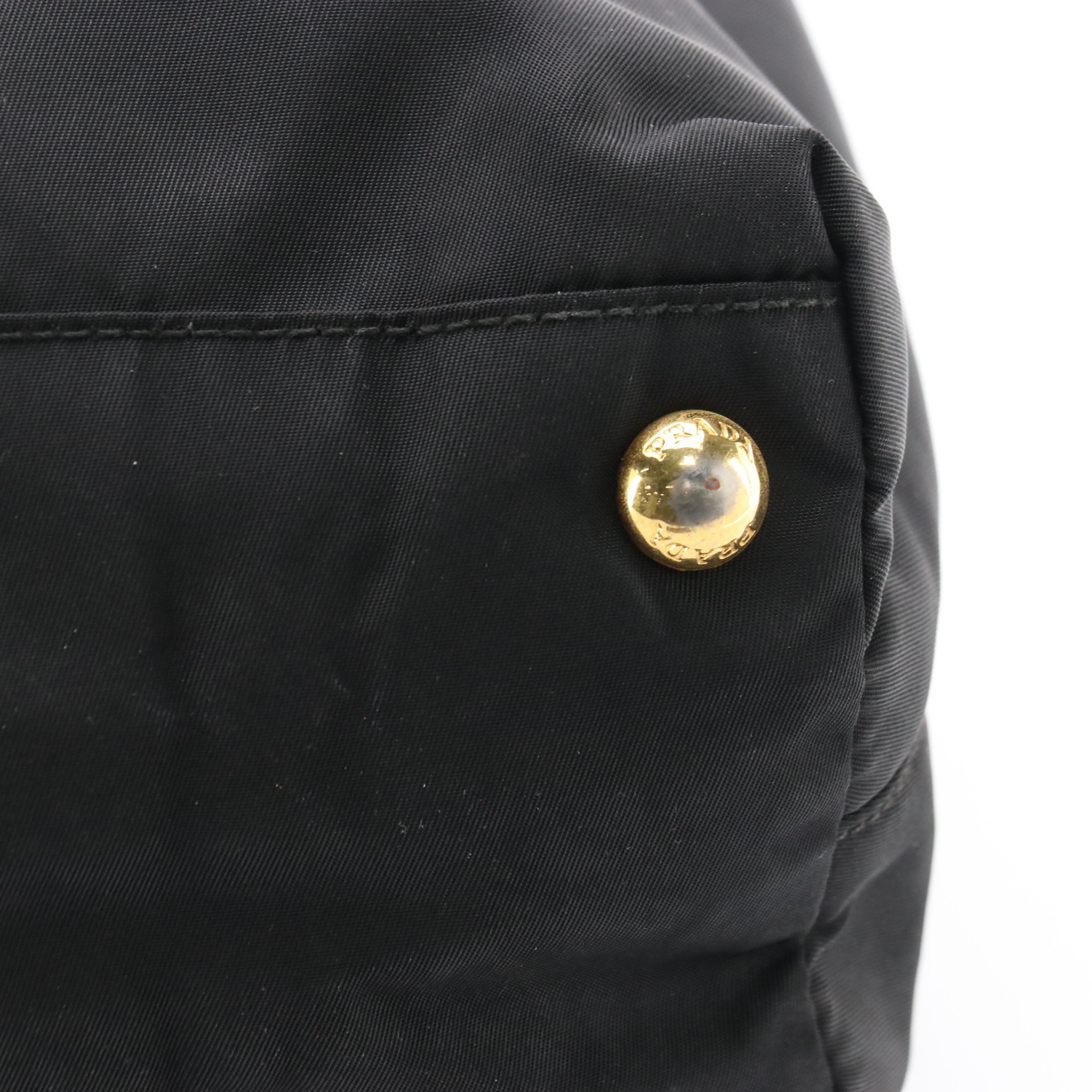 Prada Black Tessuto Nylon Shoulder Tote Bag