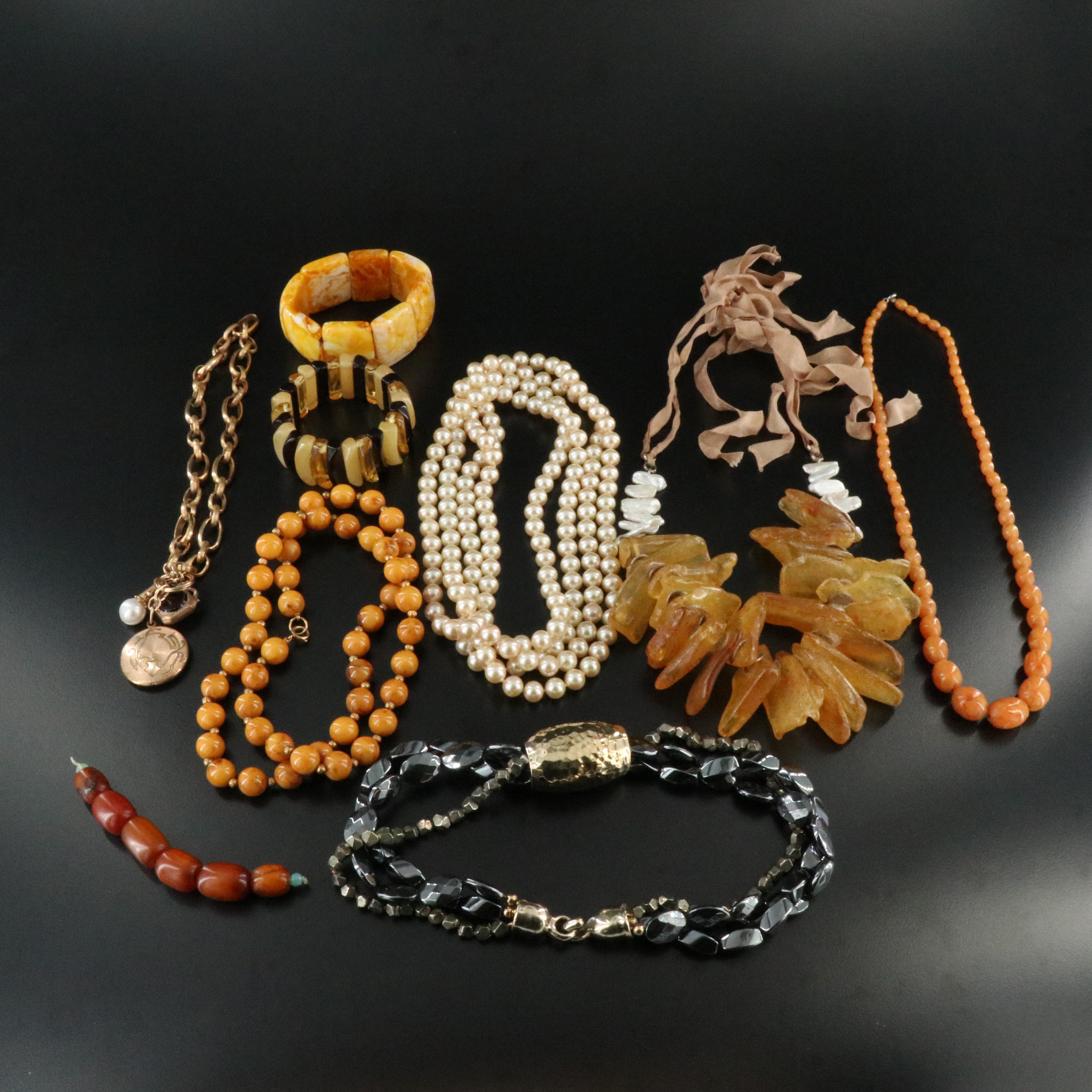 Jewelry Collection Featuring Vintage J.M. Fisher Co. Locket