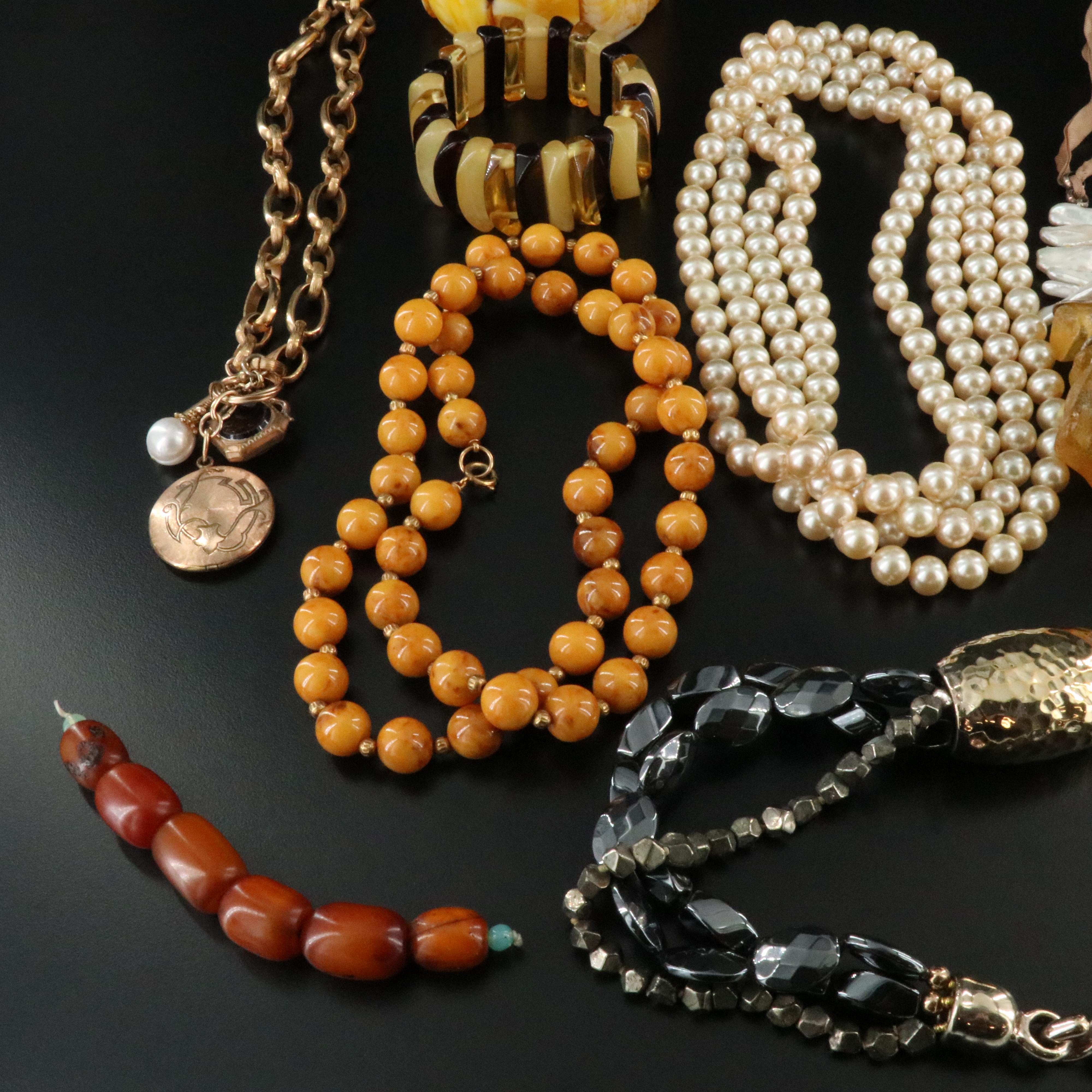 Jewelry Collection Featuring Vintage J.M. Fisher Co. Locket