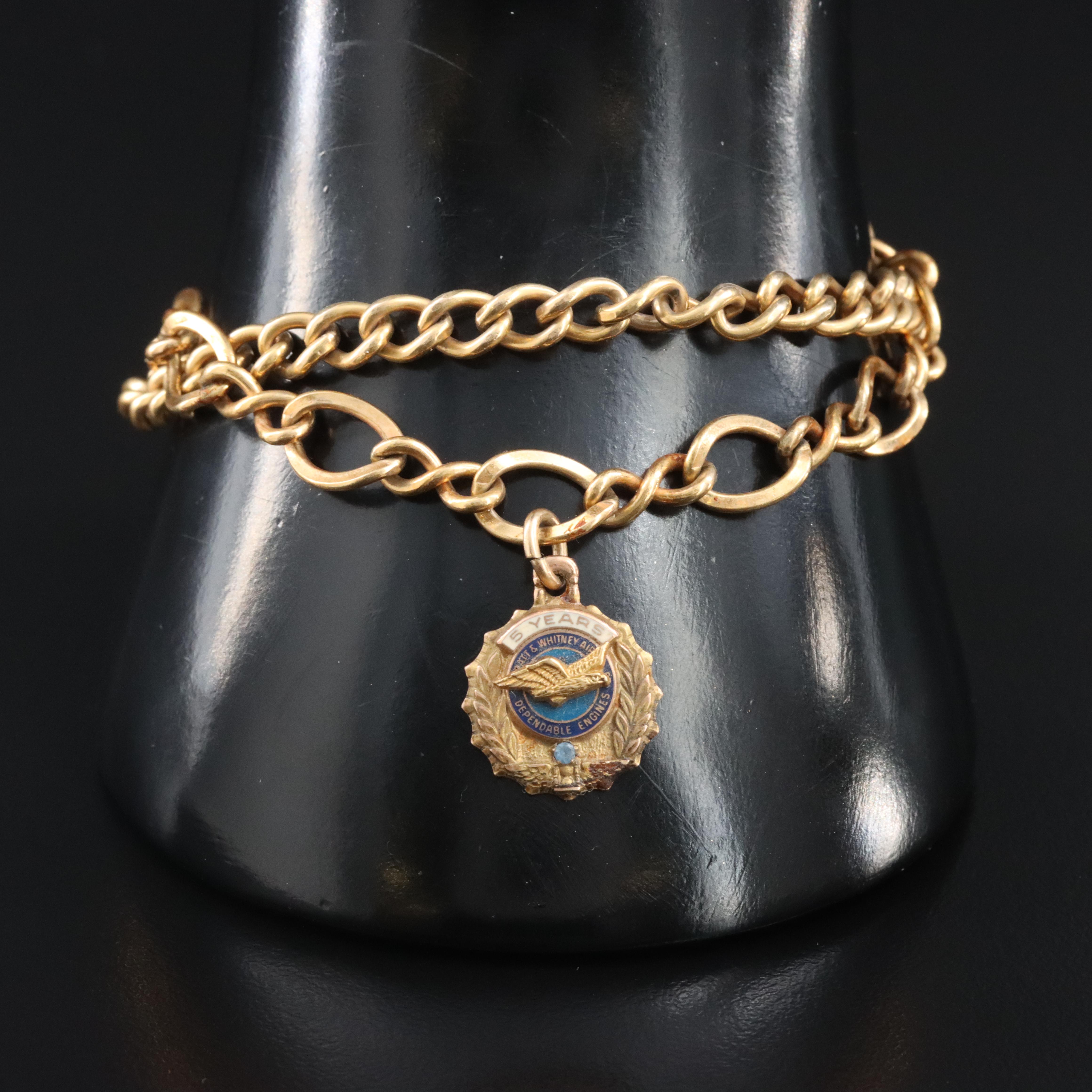 Vintage Bracelets Including 10K, Enamel and Spinel