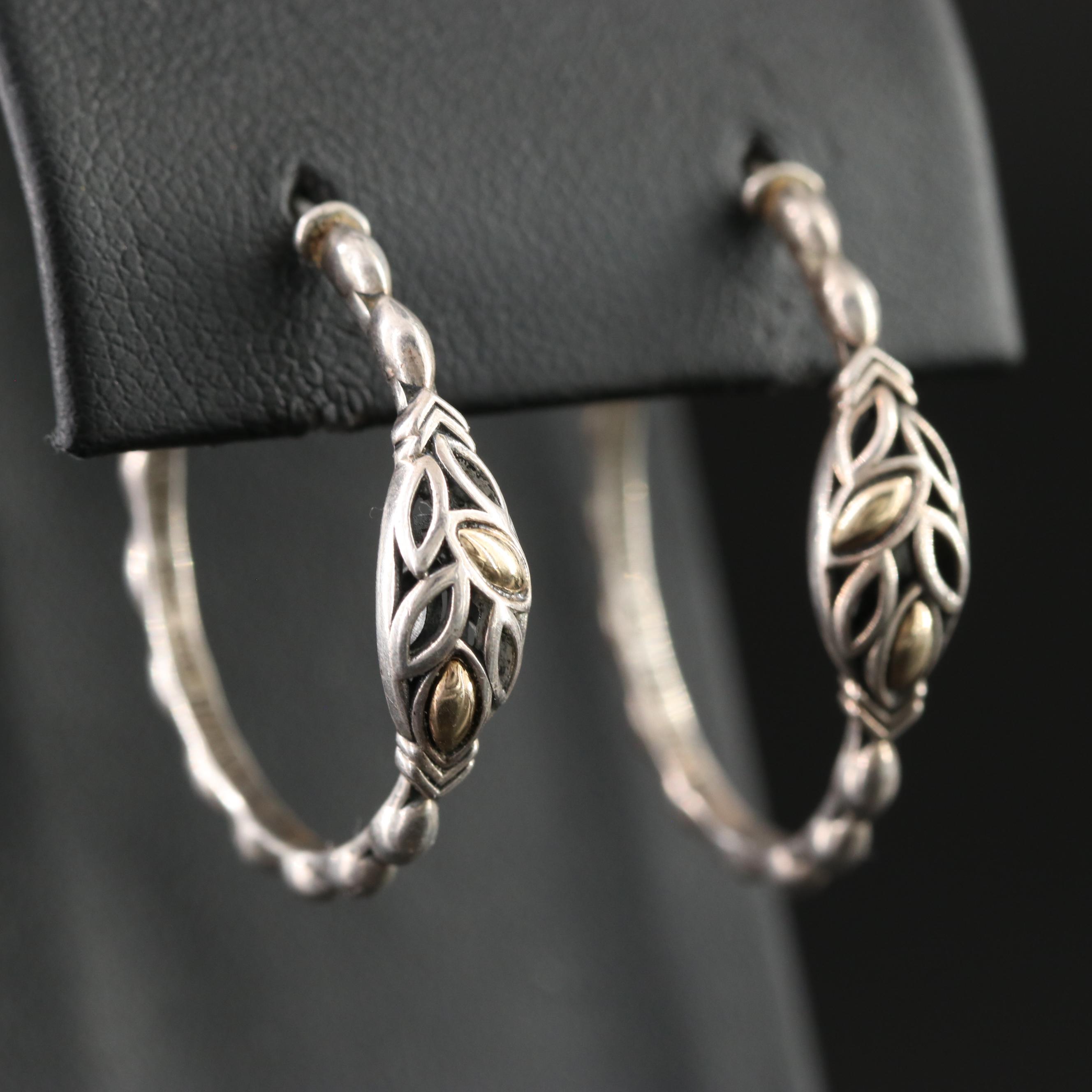 Angela by John Hardy Sterling Hoop Earrings with 14K Accents