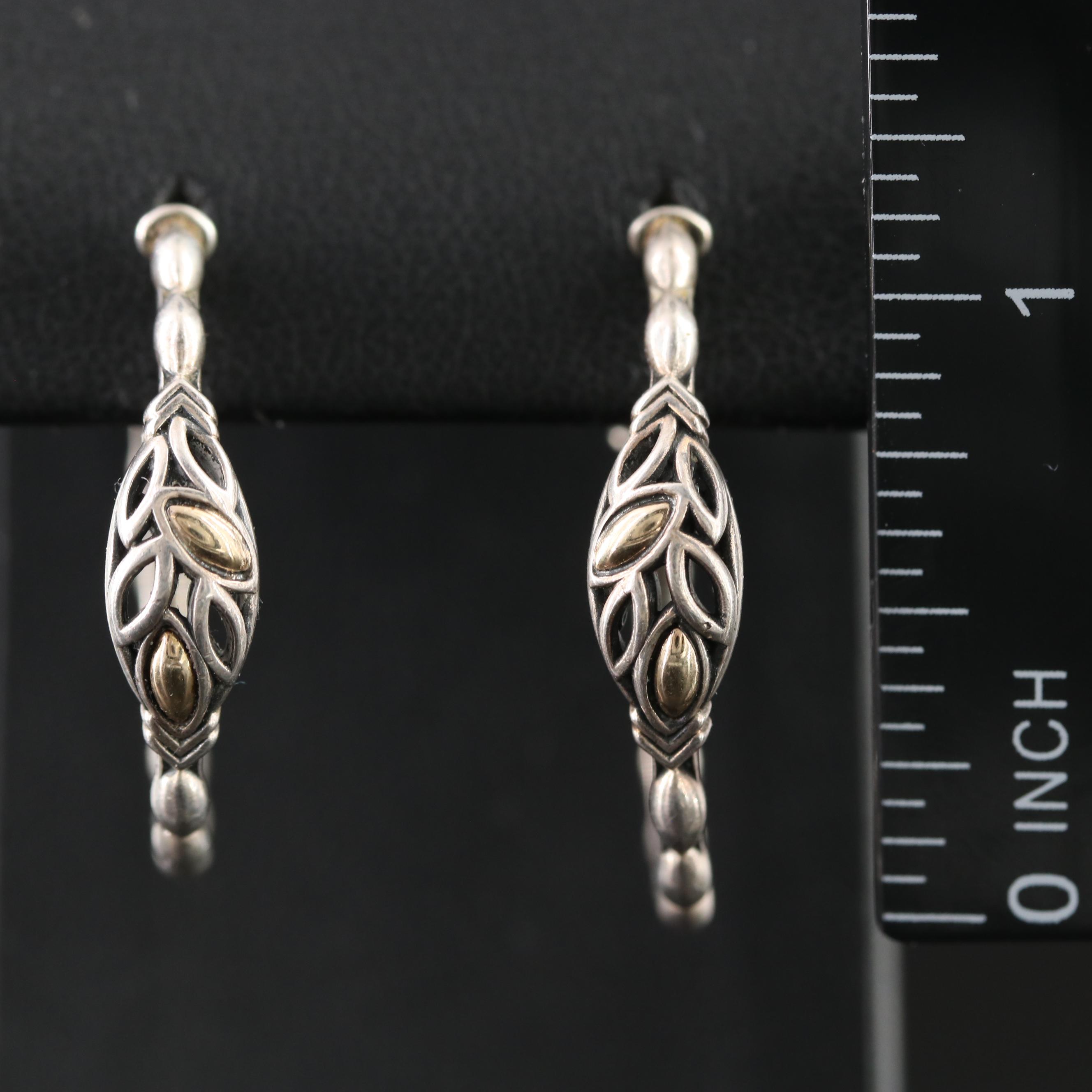 Angela by John Hardy Sterling Hoop Earrings with 14K Accents