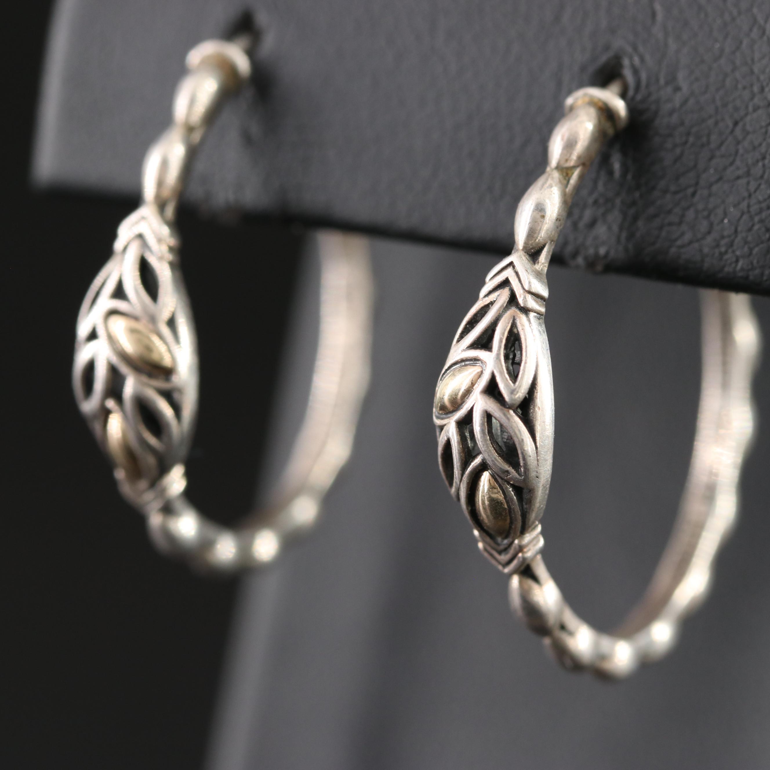 Angela by John Hardy Sterling Hoop Earrings with 14K Accents