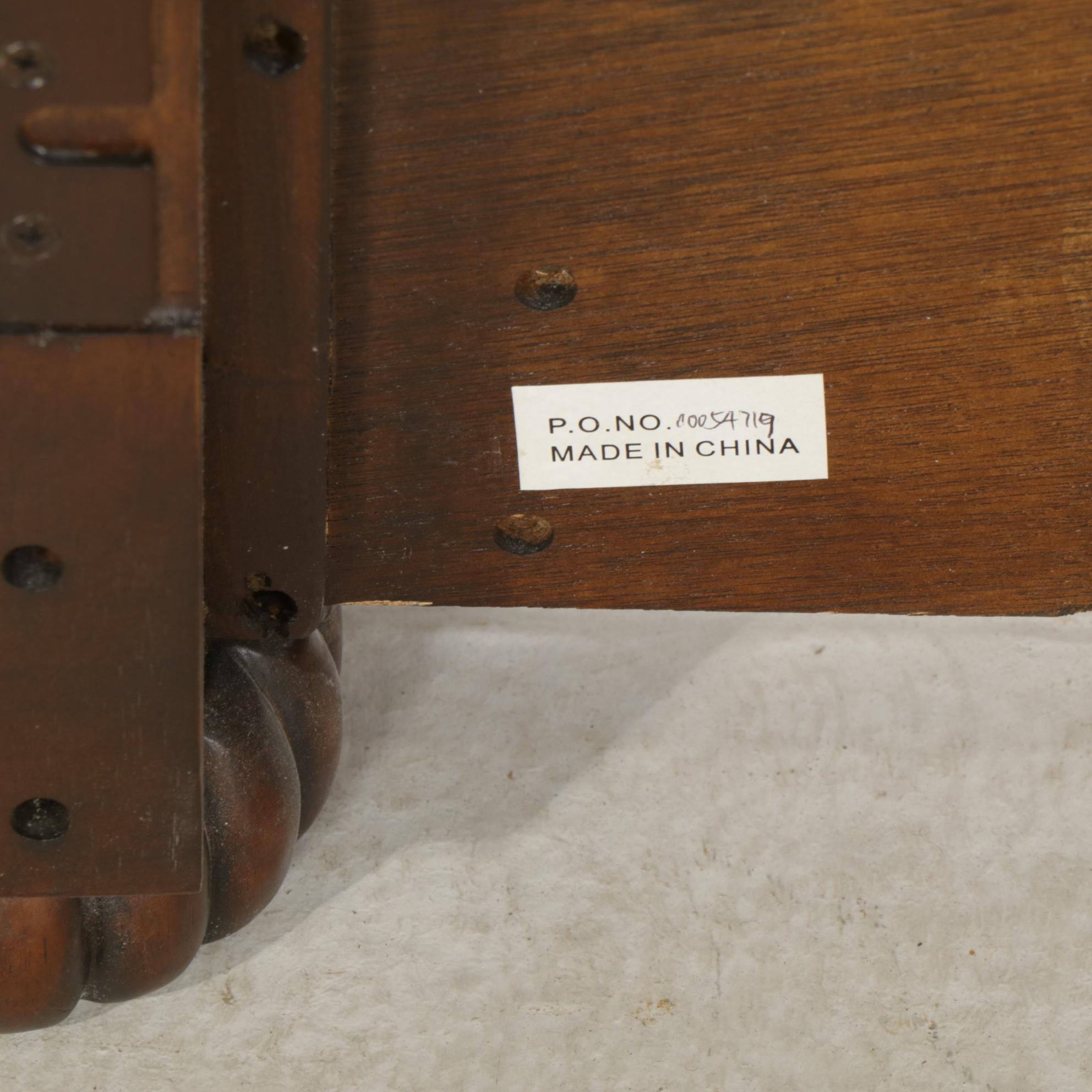 Carved Mahogany King Size Sleigh Bed Frame