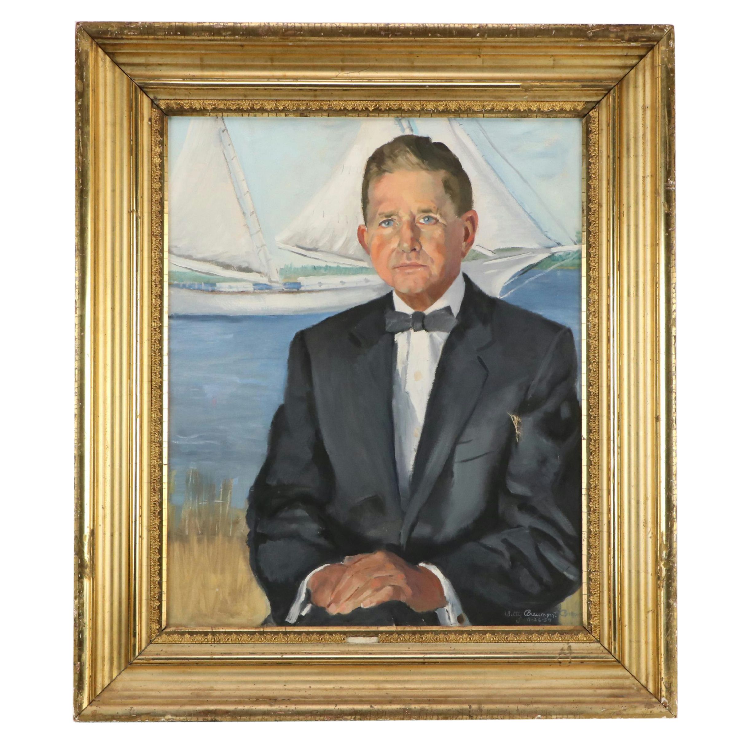 Betty Beaumont Brown Oil Portrait "Harry T. Ogden," 1957