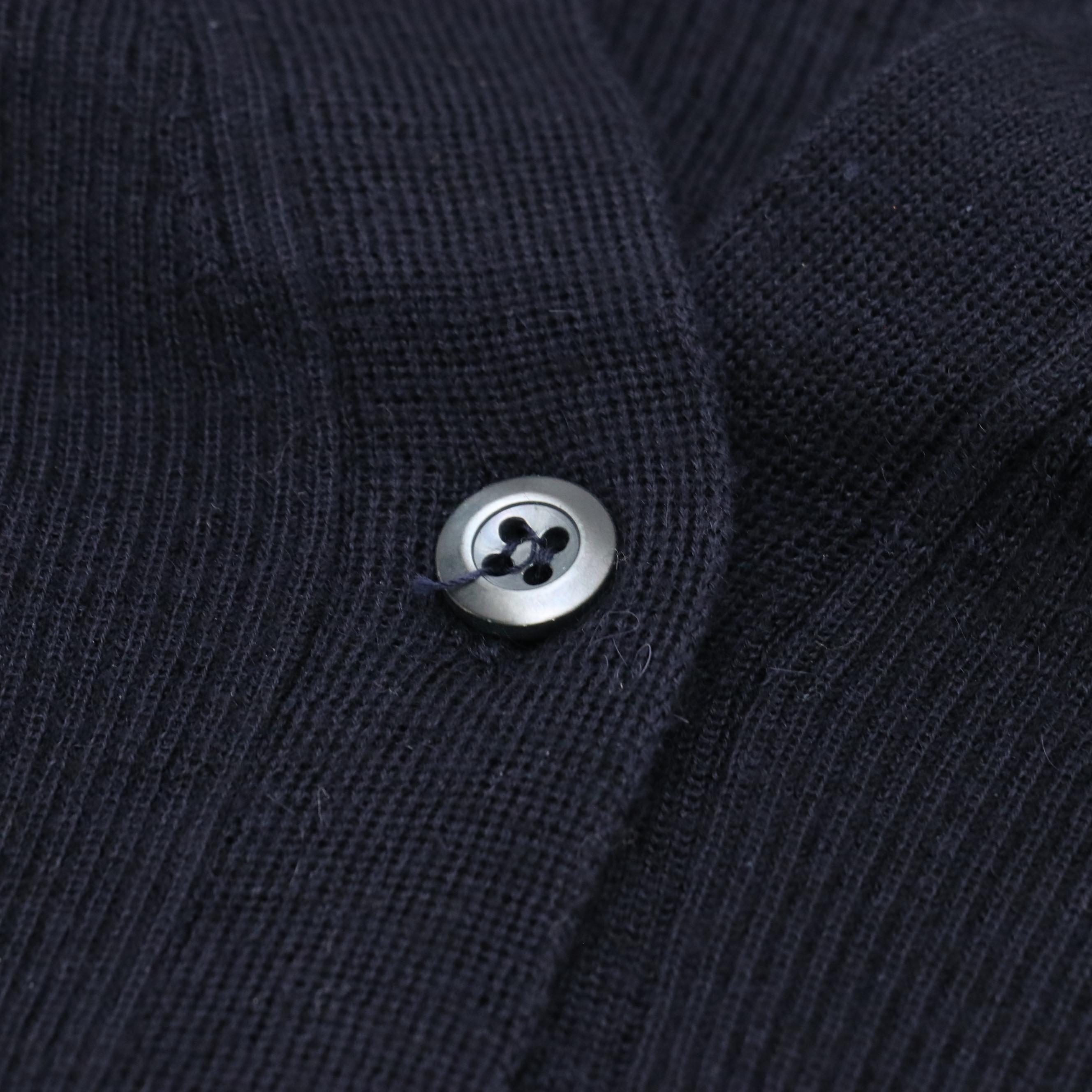 Prada Navy Blue Cashmere and Silk Blend Button-Front Lightweight Cardigan