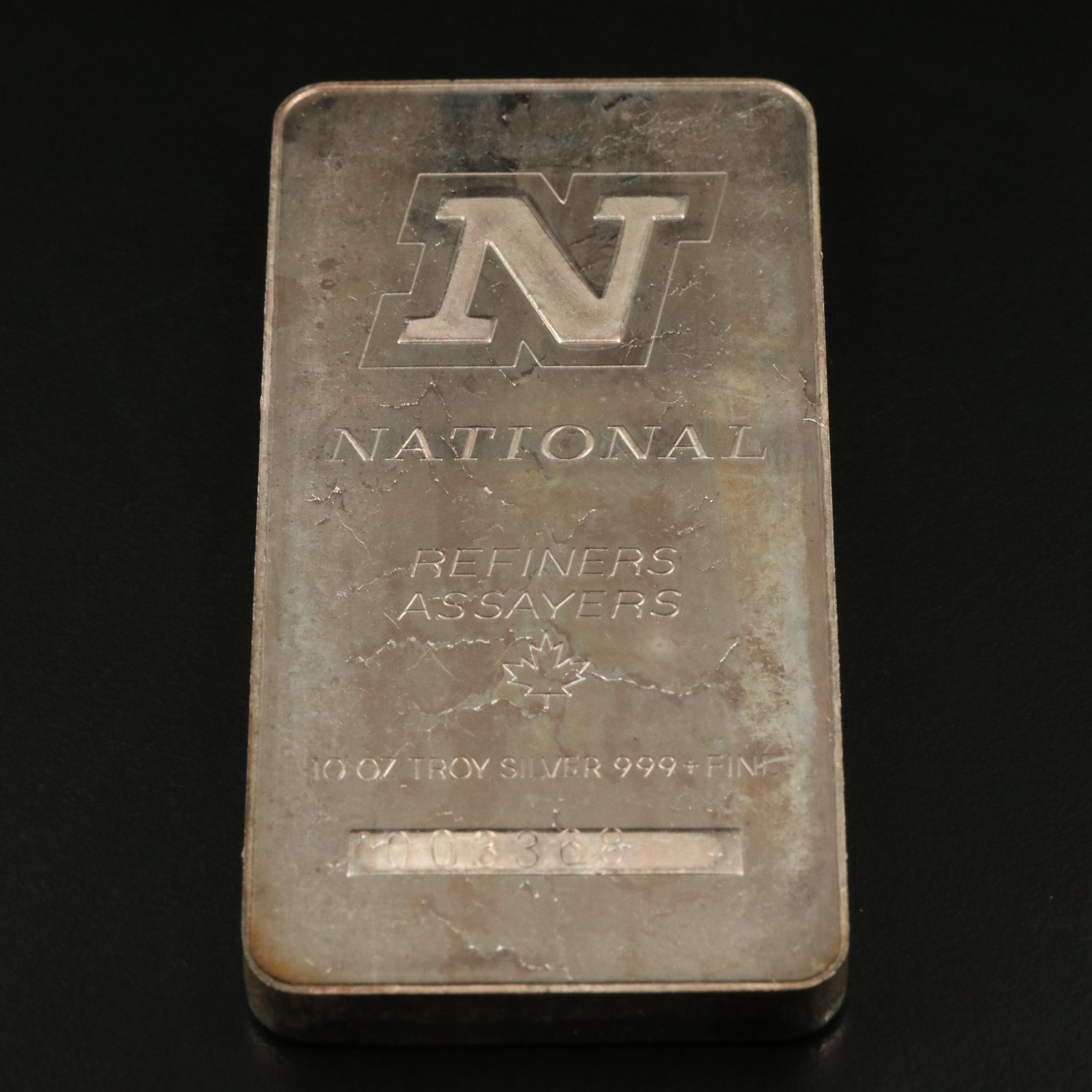 Ten Ounce National Refiners and Assayers .999 Silver Bar