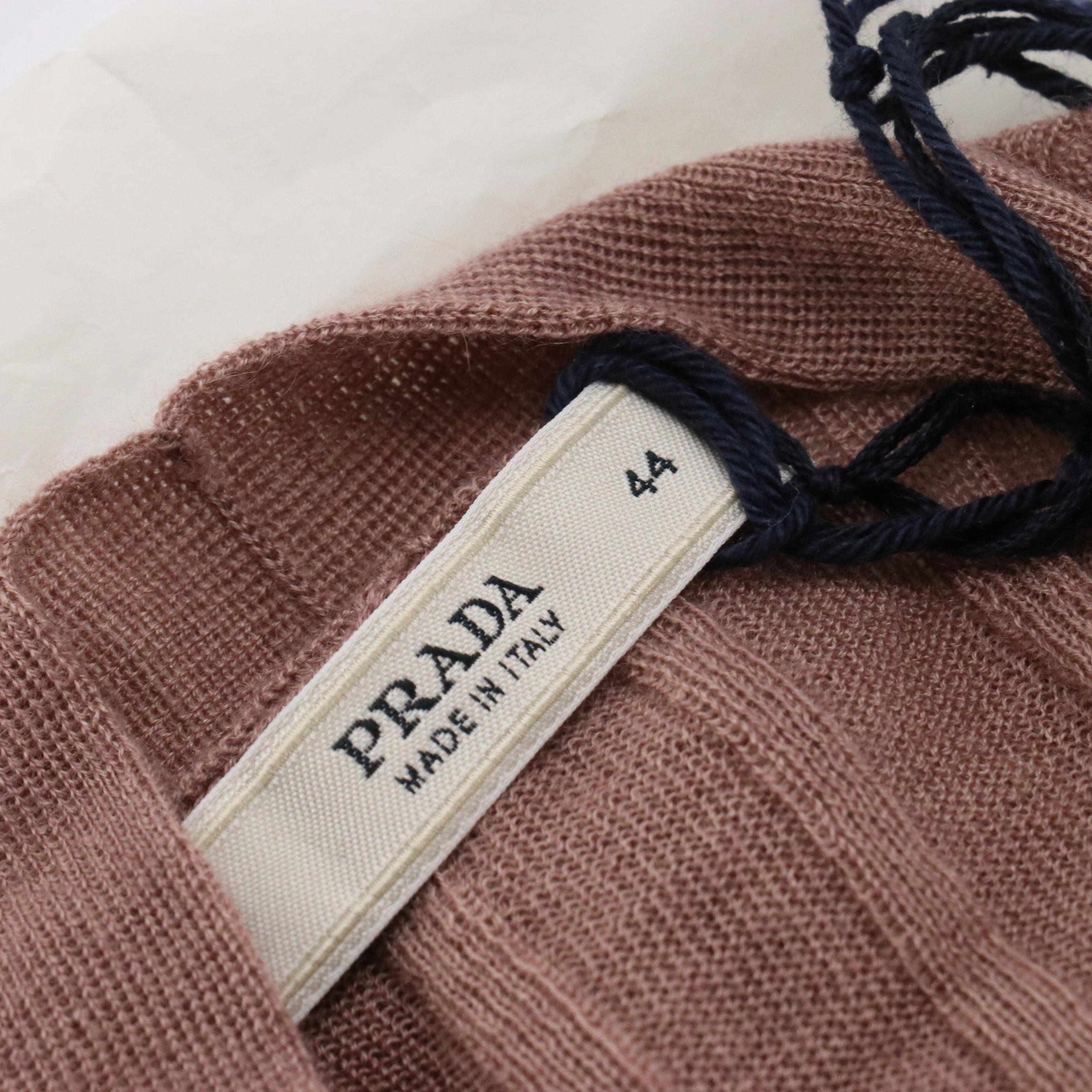Prada Blush Pink Silk and Cashmere Cardigan Sweater