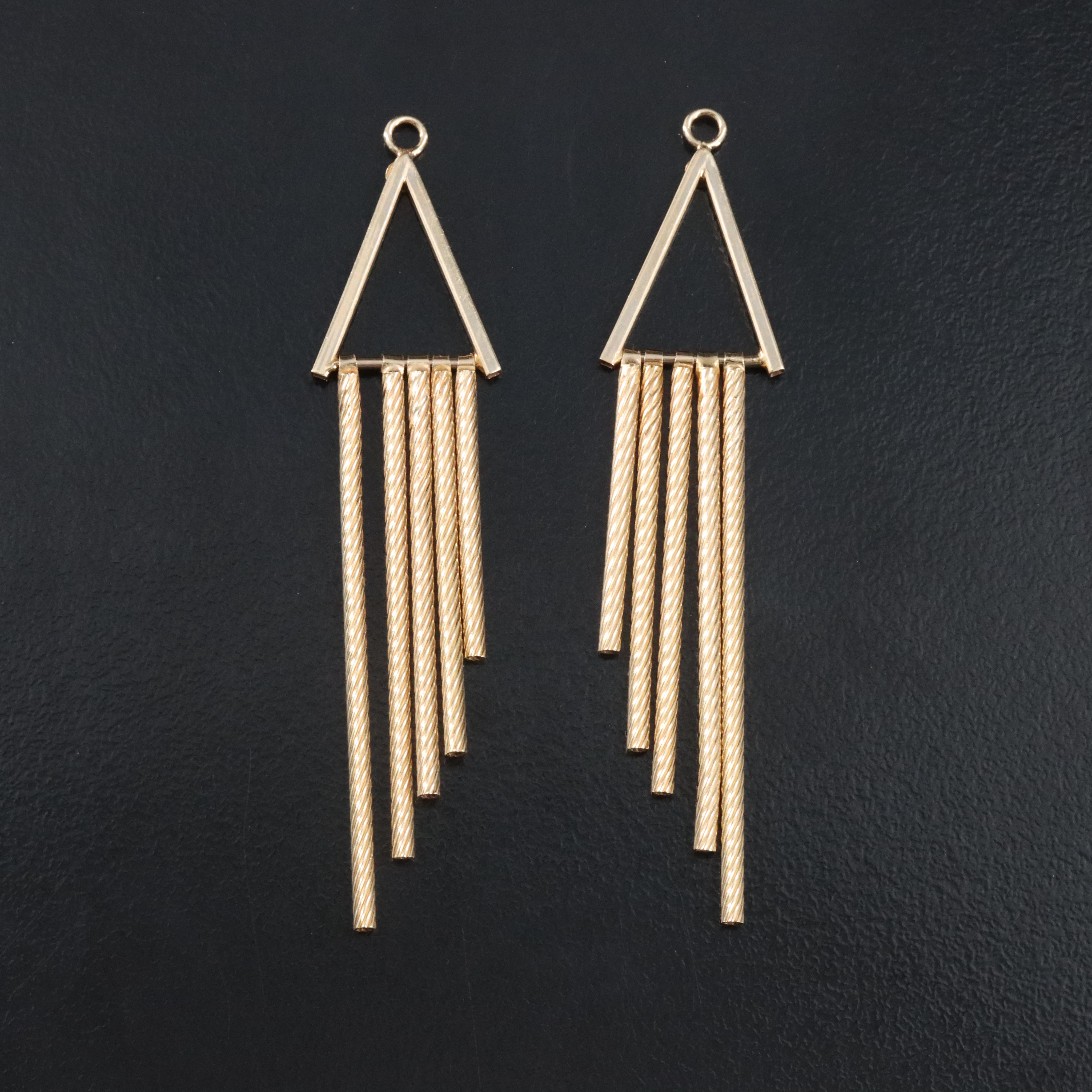 14K Graduated Pipe Fringe Earring Enhancers