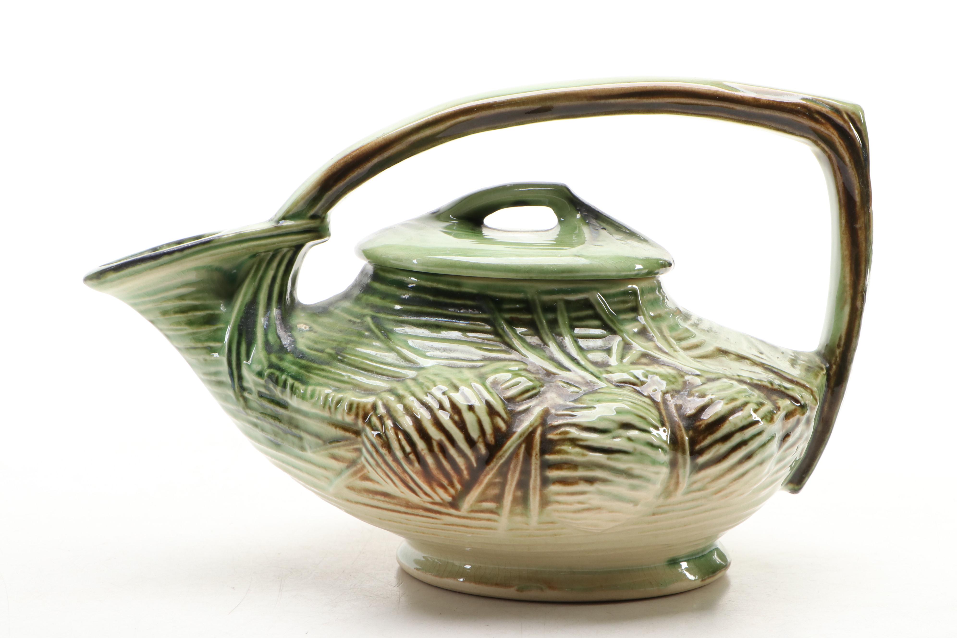 McCoy Pottery Pine Cone Tea Set, Mid-20th Century