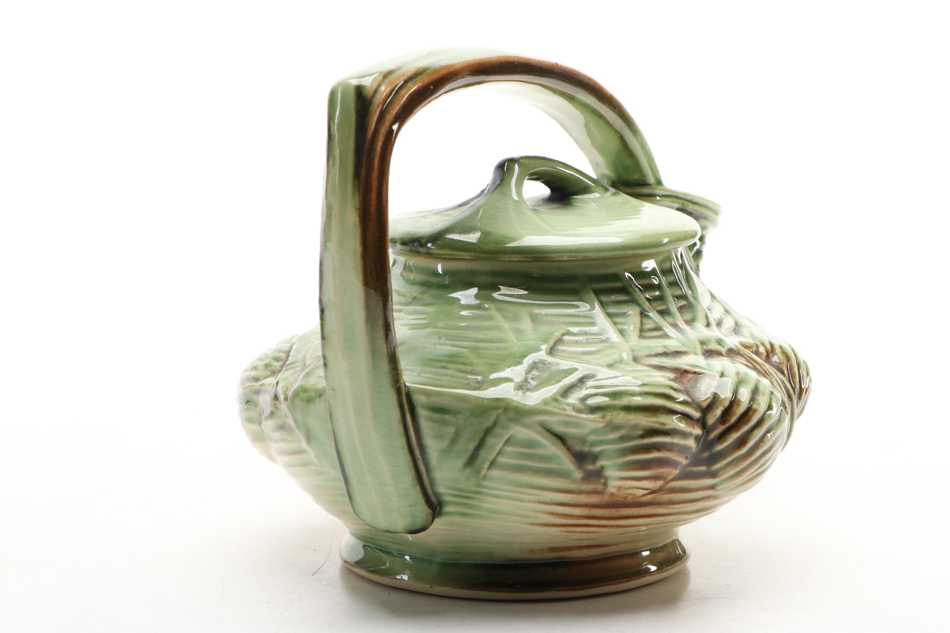 McCoy Pottery Pine Cone Tea Set, Mid-20th Century