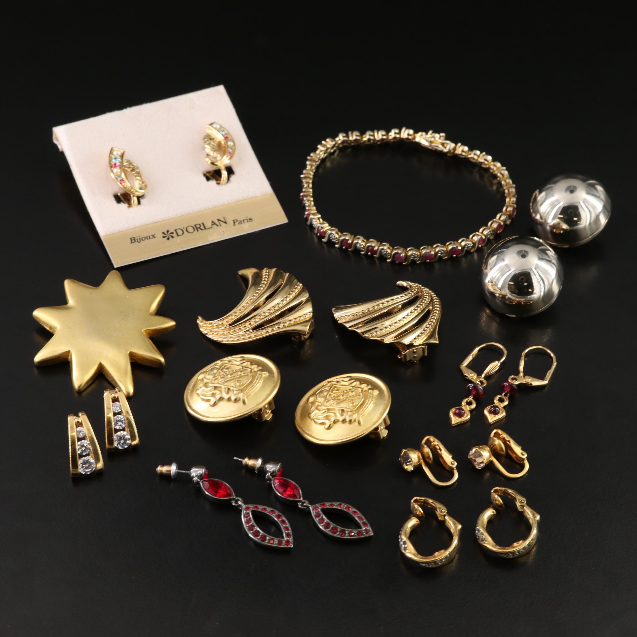 Sterling, Ruby and Rhinestones Featured in Jewelry Collection