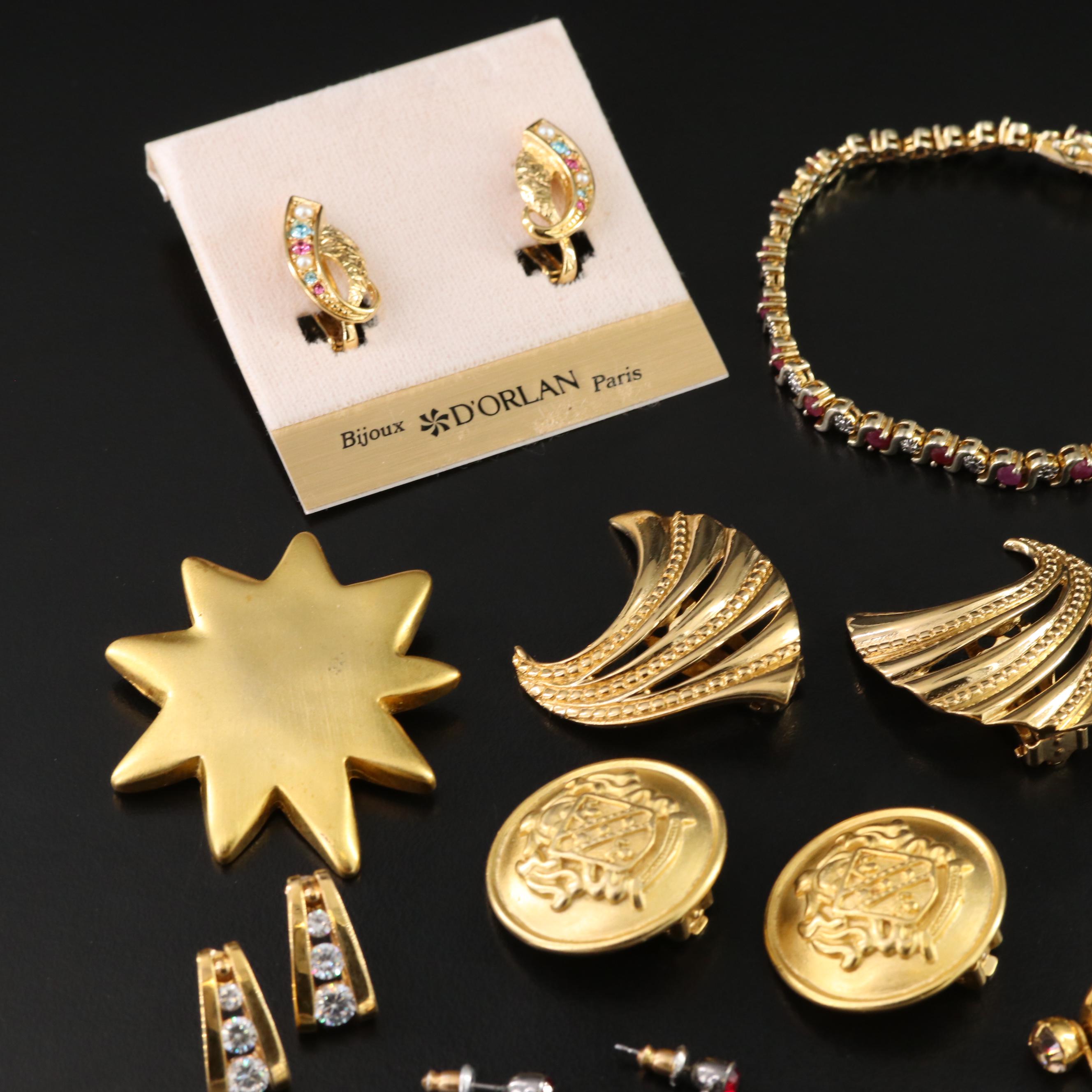 Sterling, Ruby and Rhinestones Featured in Jewelry Collection