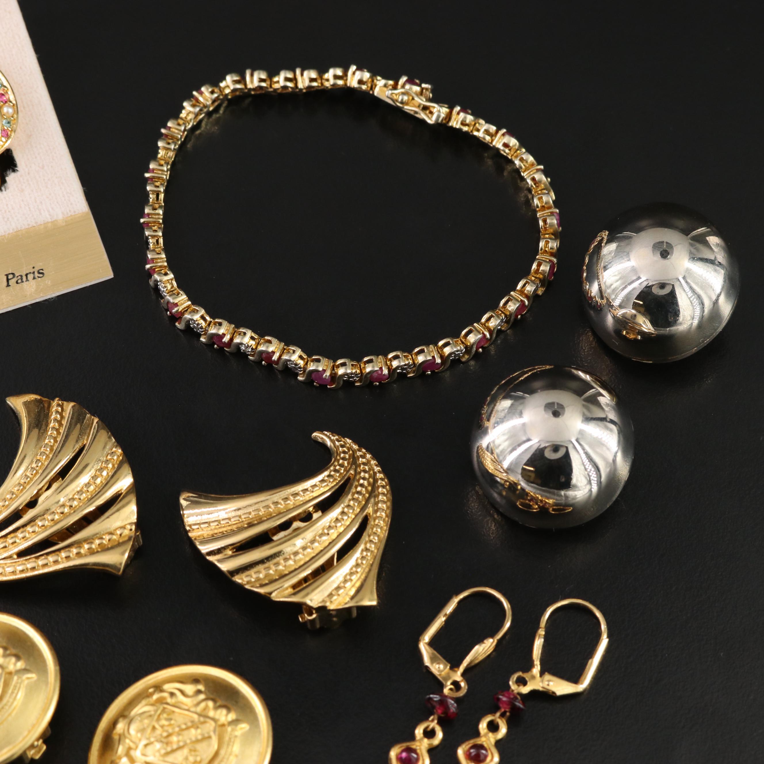 Sterling, Ruby and Rhinestones Featured in Jewelry Collection