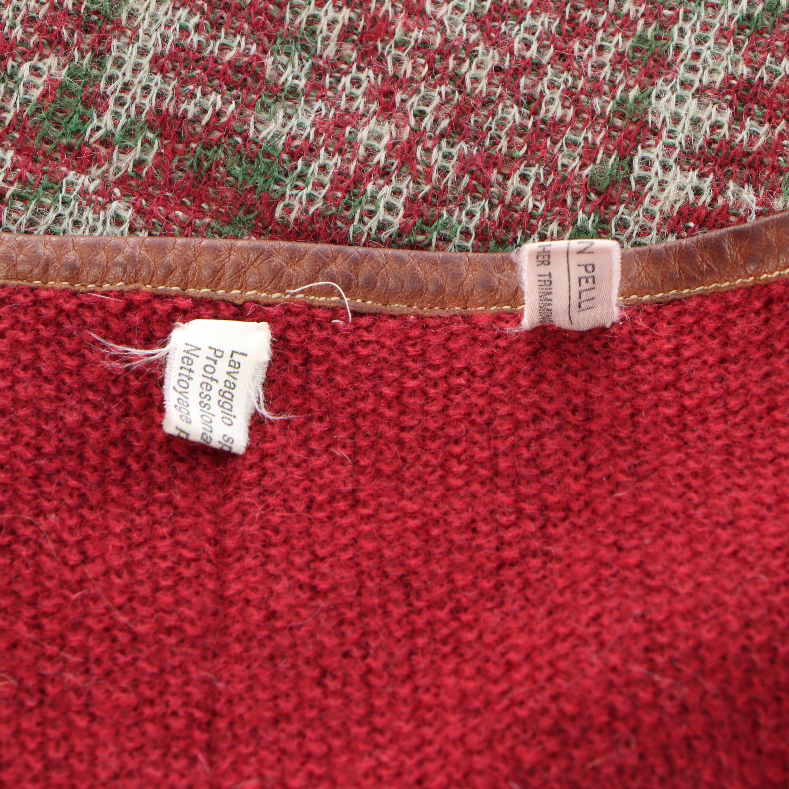 Gucci Italian Made Leather Trimmed Wool Blanket