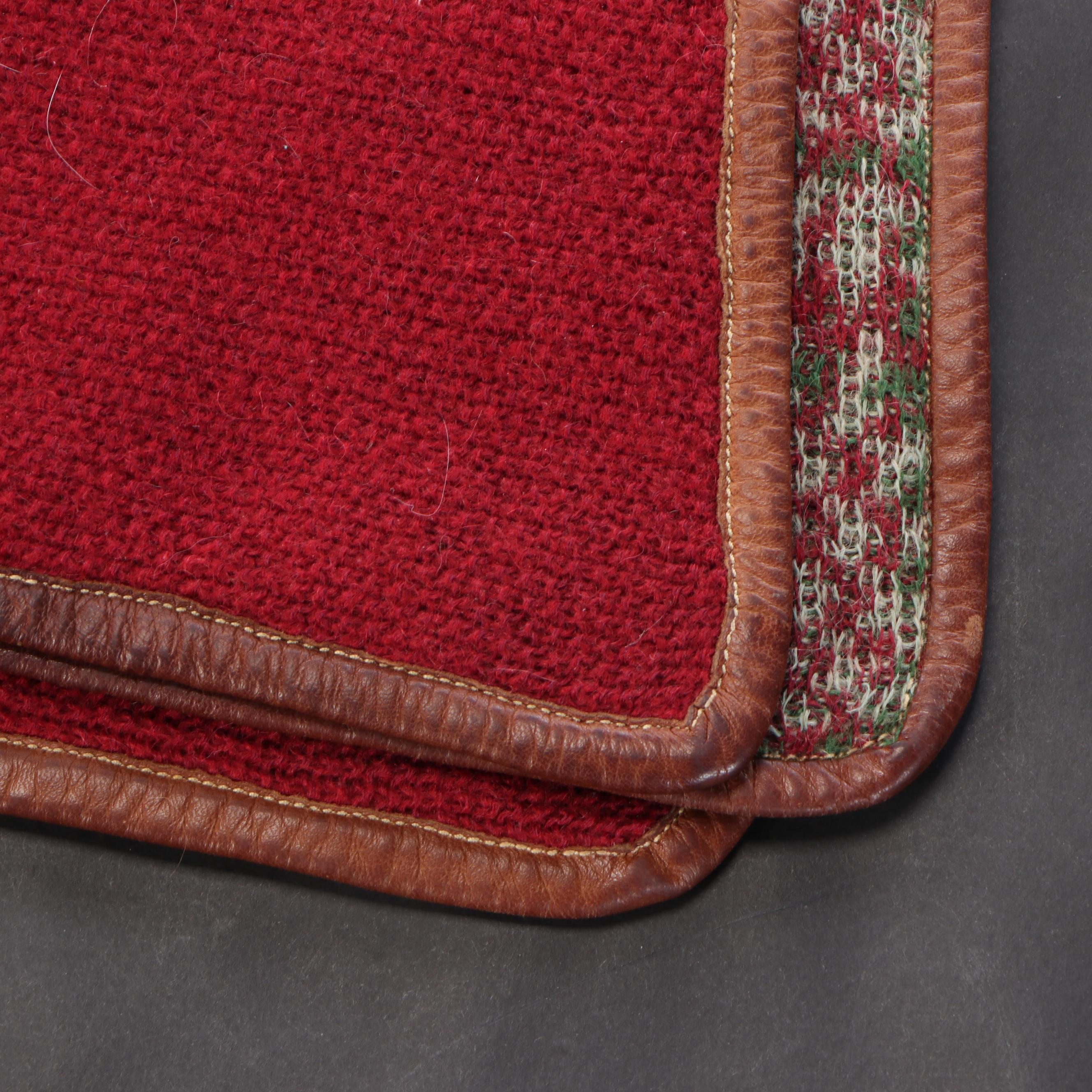 Gucci Italian Made Leather Trimmed Wool Blanket