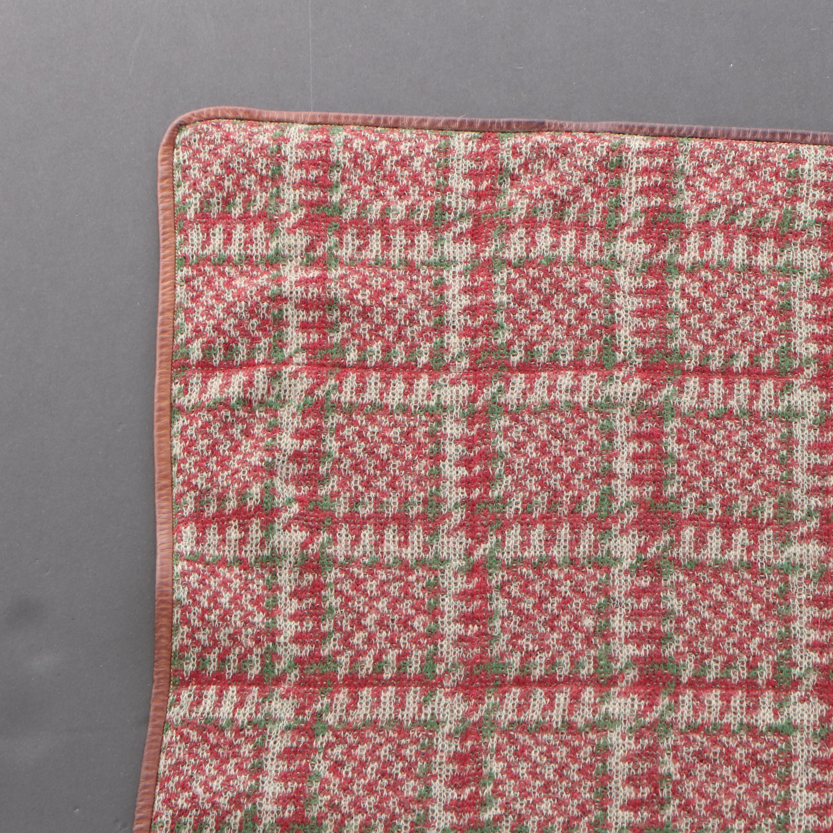 Gucci Italian Made Leather Trimmed Wool Blanket