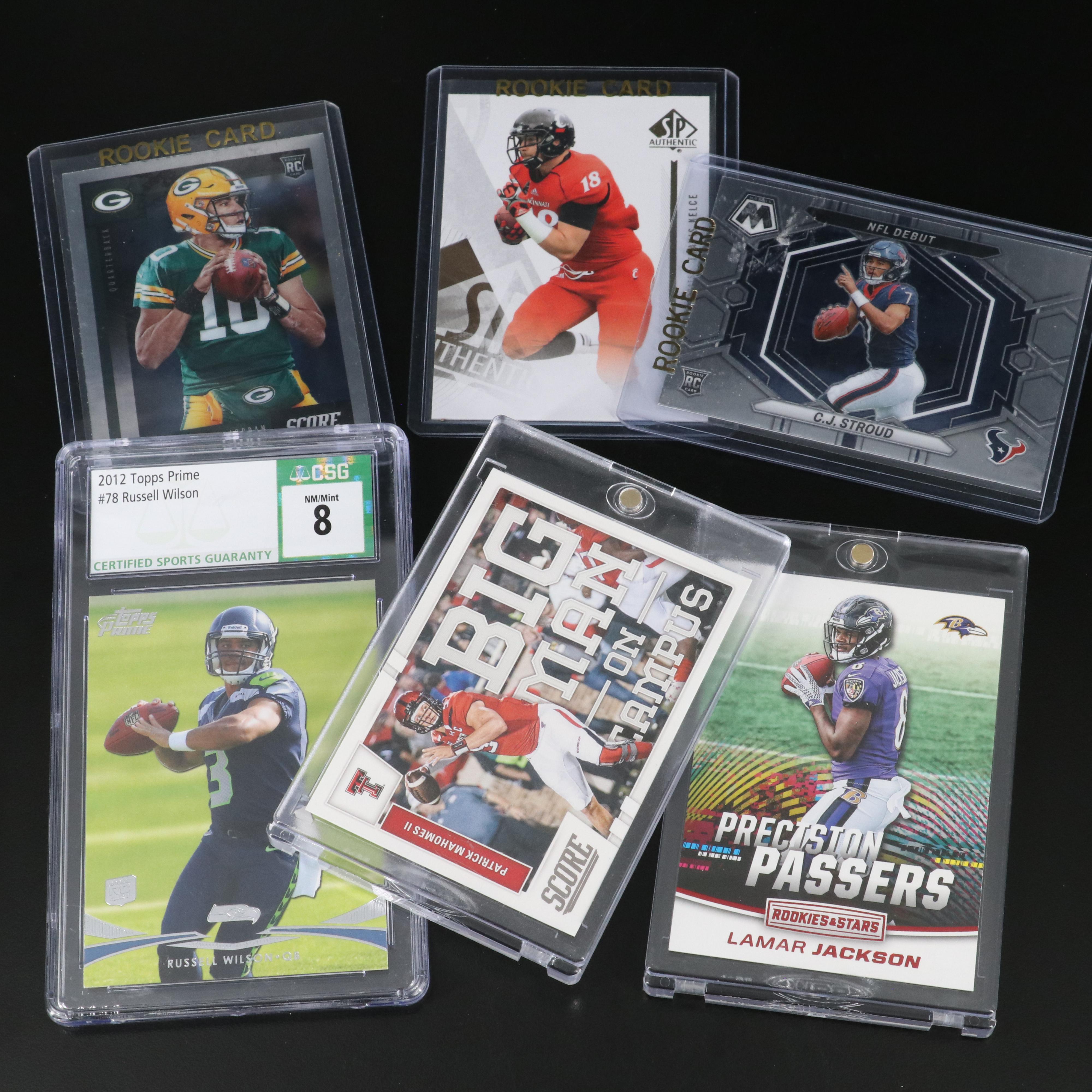Patrick Mahomes, Lamar Jackson, C.J. Stroud, and More Rookie Year Football Cards
