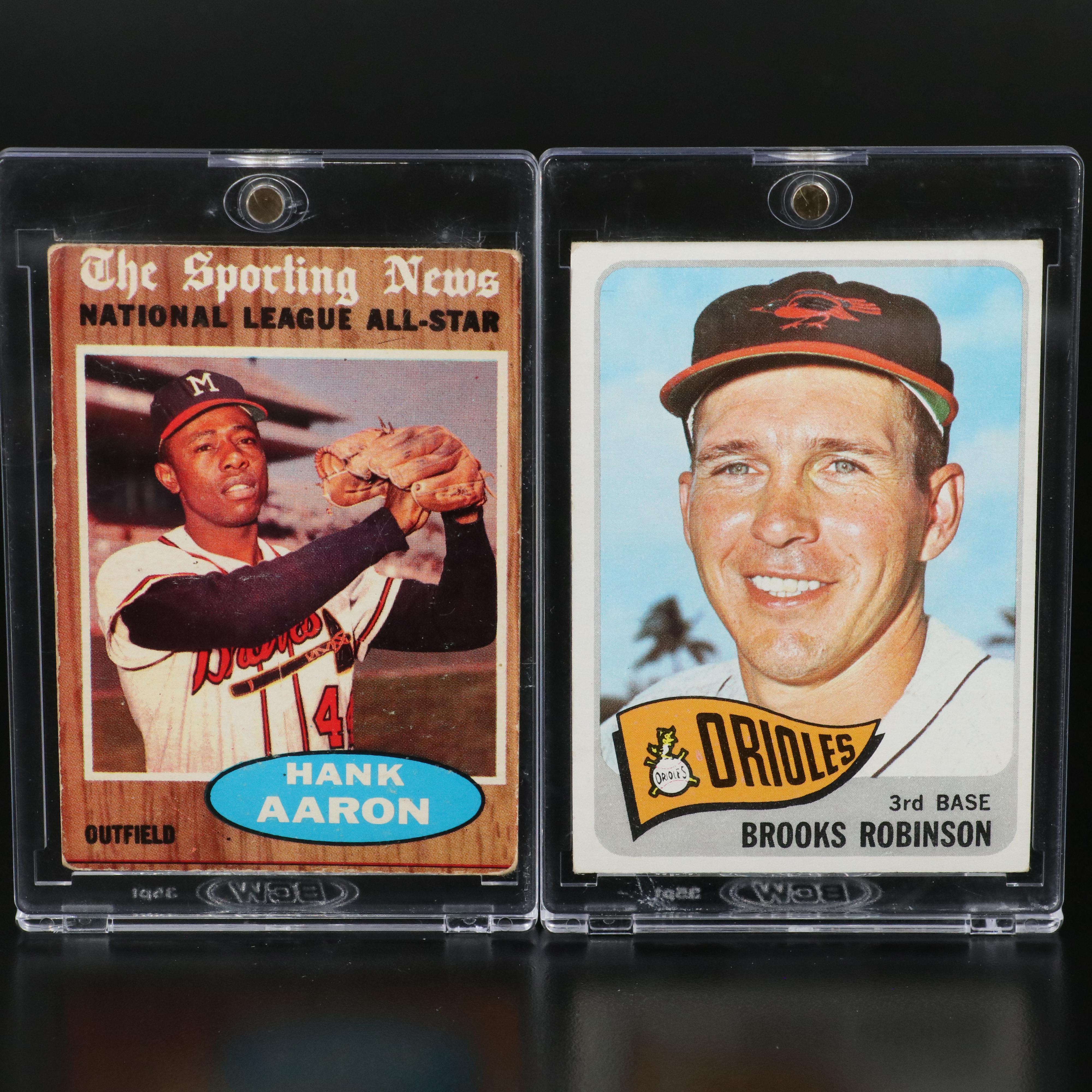 Topps Baseball Cards Featuring Hank Aaron, Bob Gibson, and More, 1950s-1960s