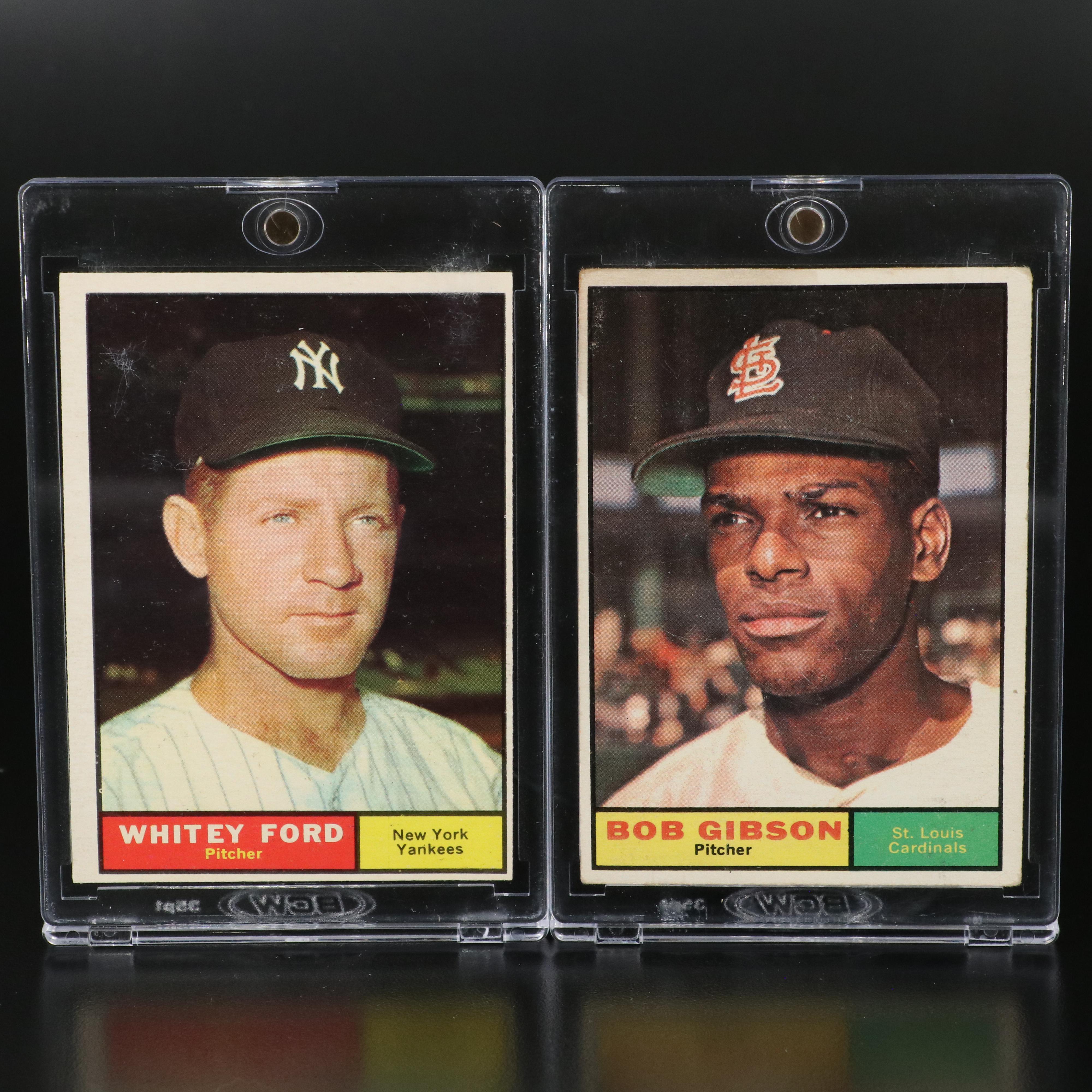 Topps Baseball Cards Featuring Hank Aaron, Bob Gibson, and More, 1950s-1960s