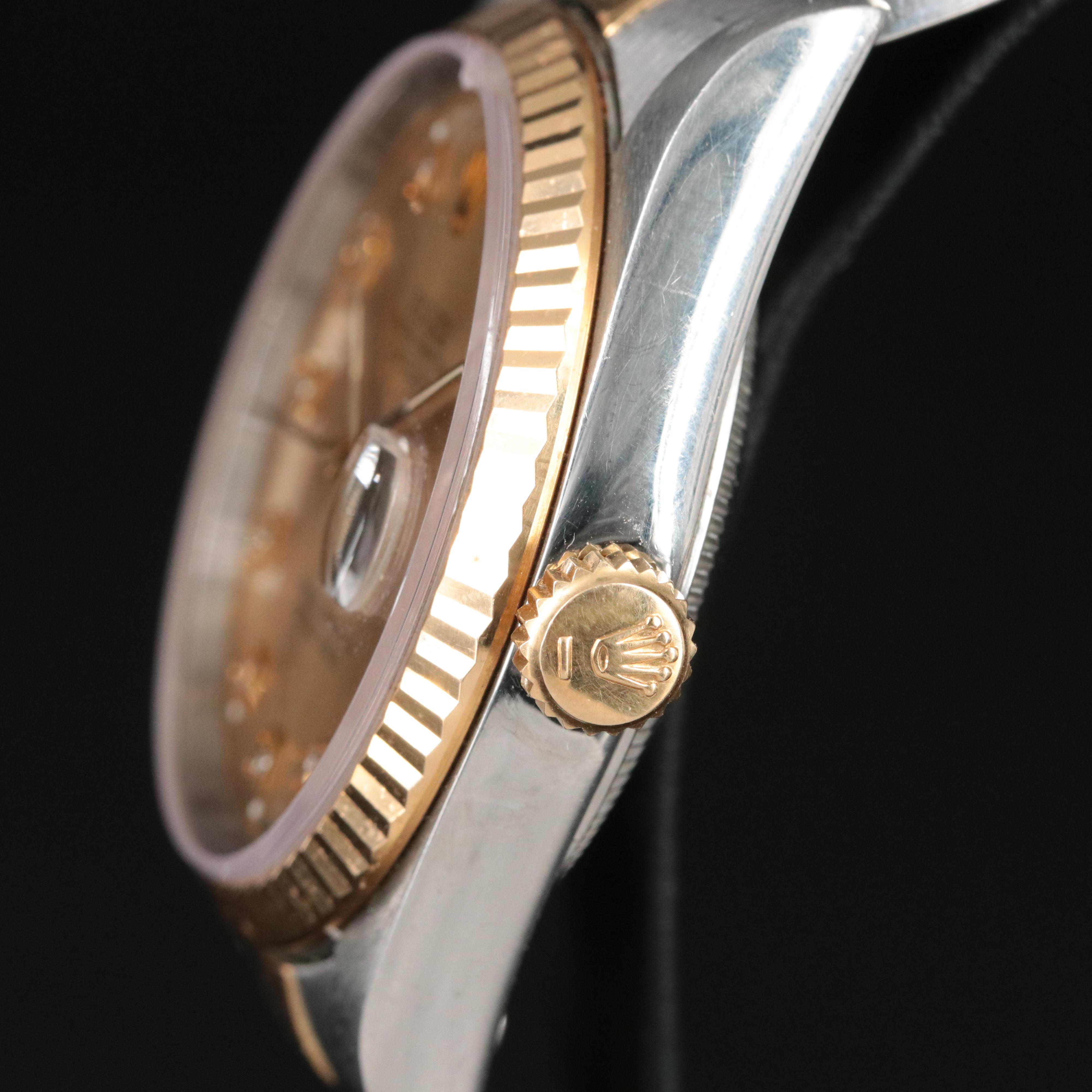 1999 Rolex Custom Diamond Dial Two-Tone Datejust Watch