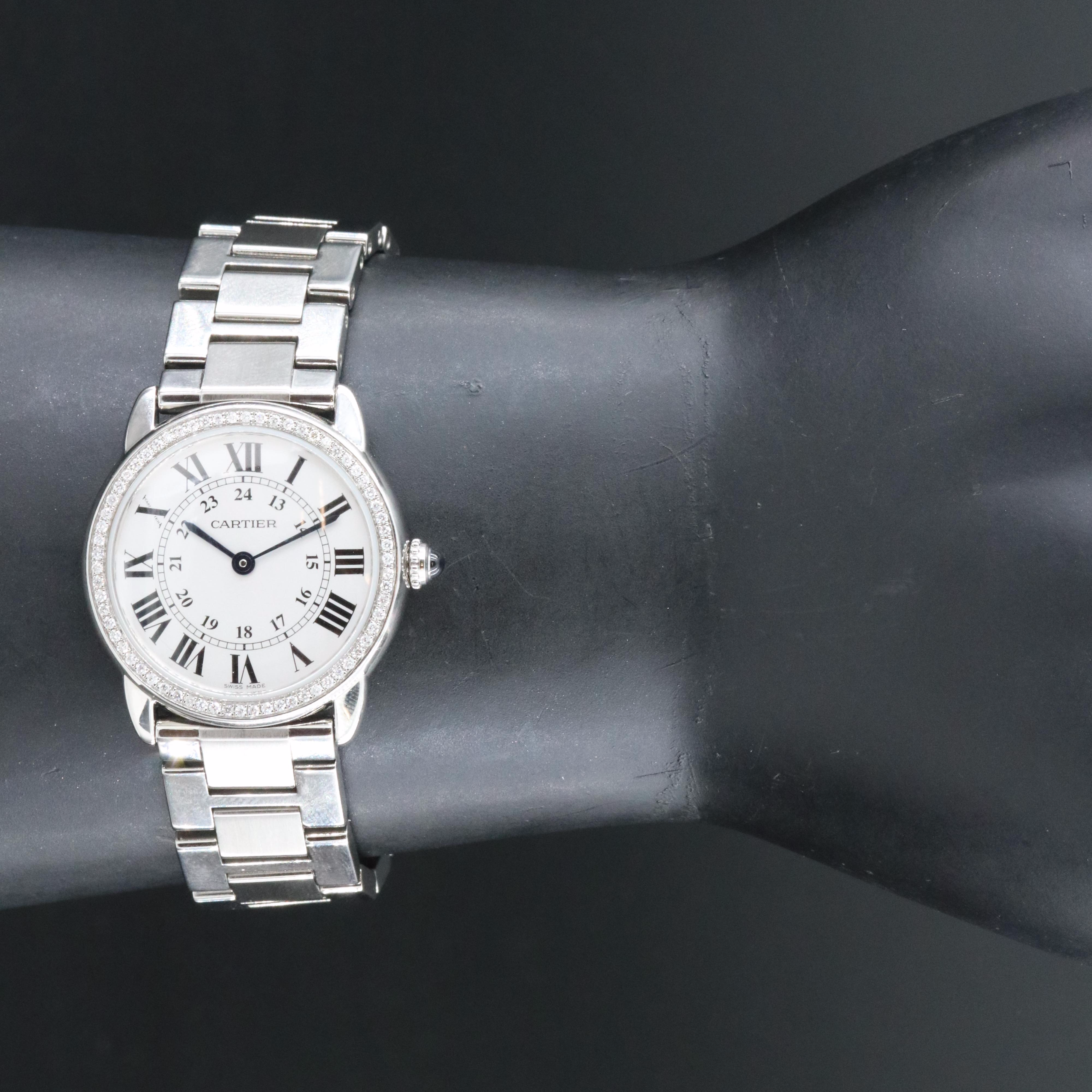 Cartier Ronde Solo de Cartier 29 Custom Diamond Steel Watch