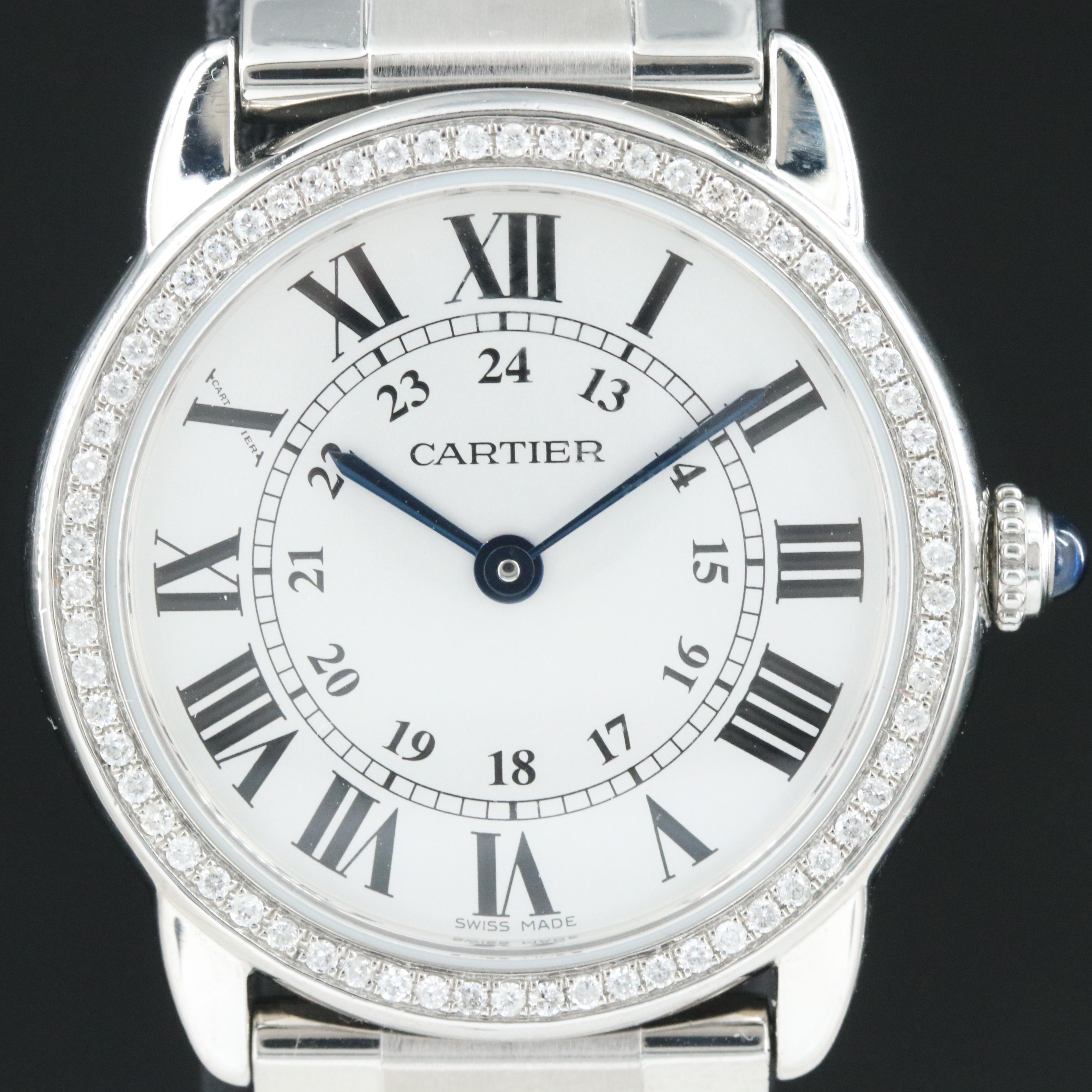 Cartier Ronde Solo de Cartier 29 Custom Diamond Steel Watch