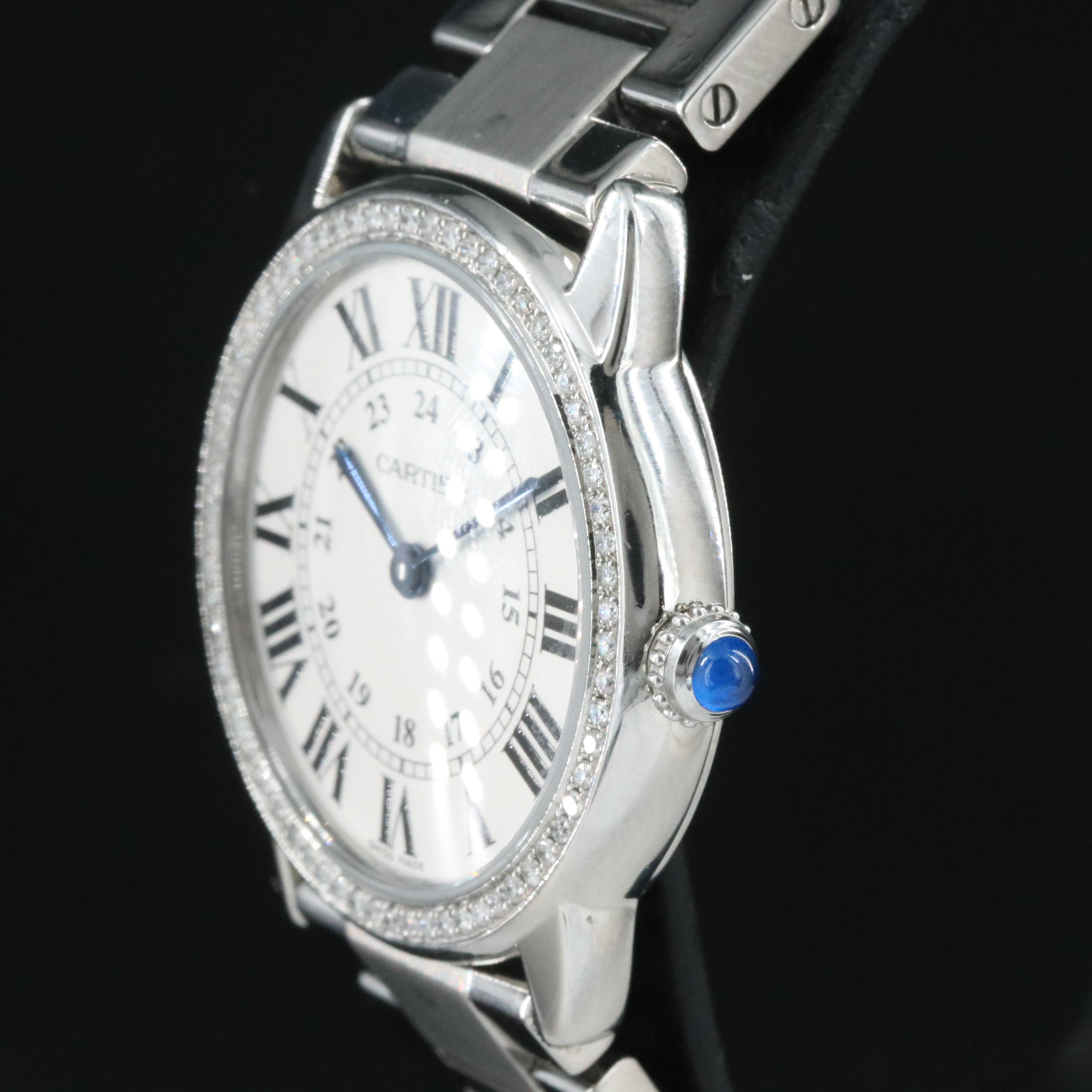 Cartier Ronde Solo de Cartier 29 Custom Diamond Steel Watch