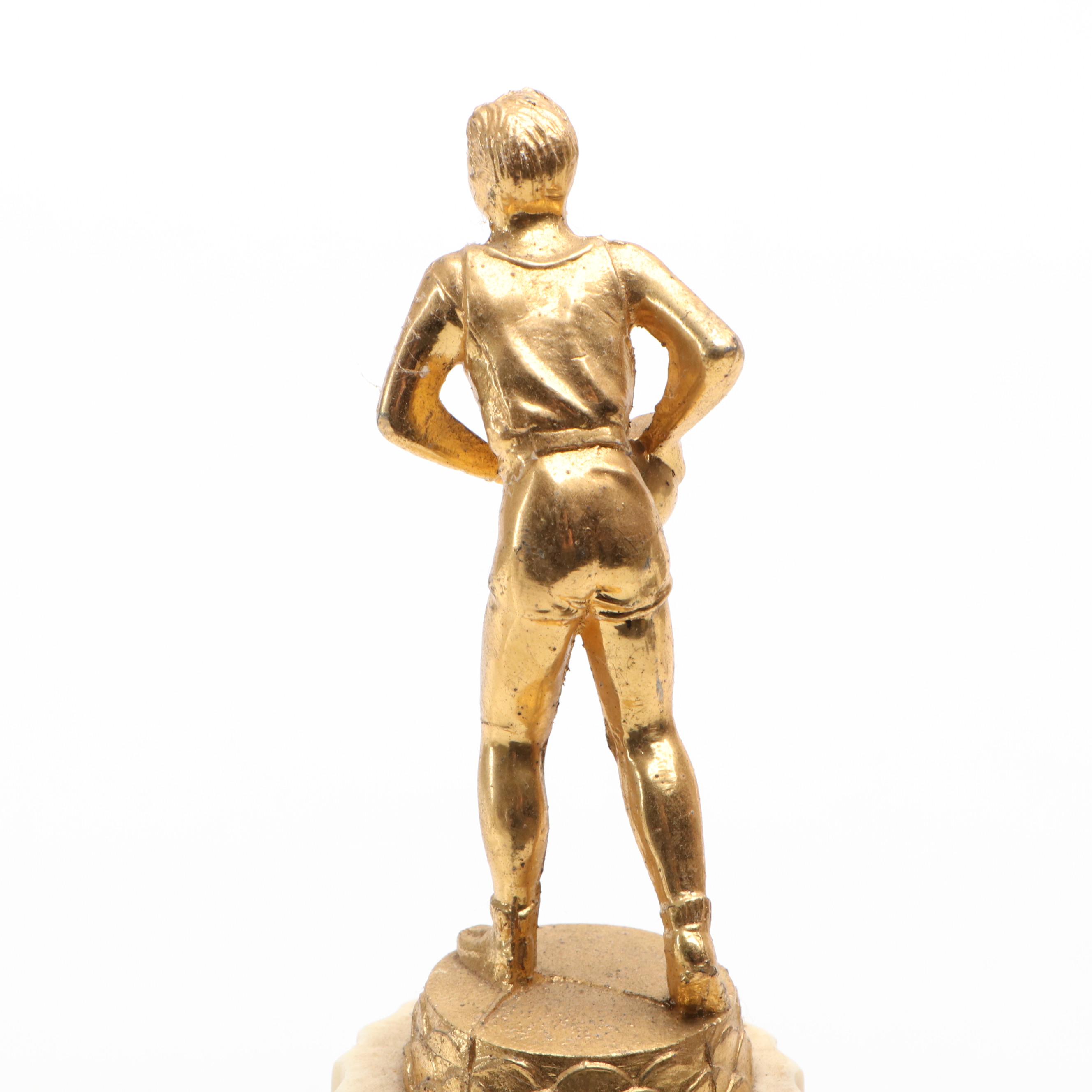 Art Deco Style Plastic and Metal Basketball Trophy, Early to Mid-20th Century