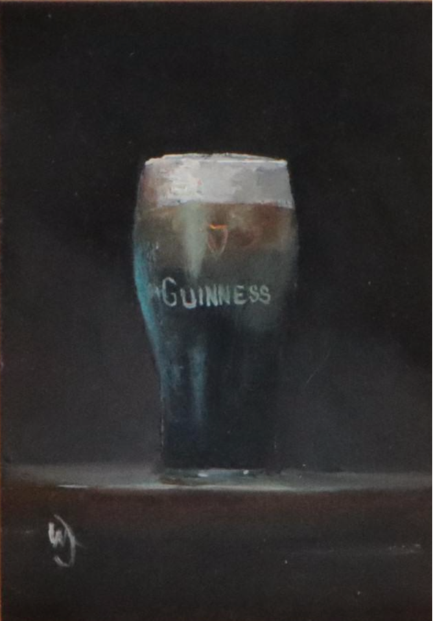 William Jamison Still Life Oil Painting of Pint of Guinness