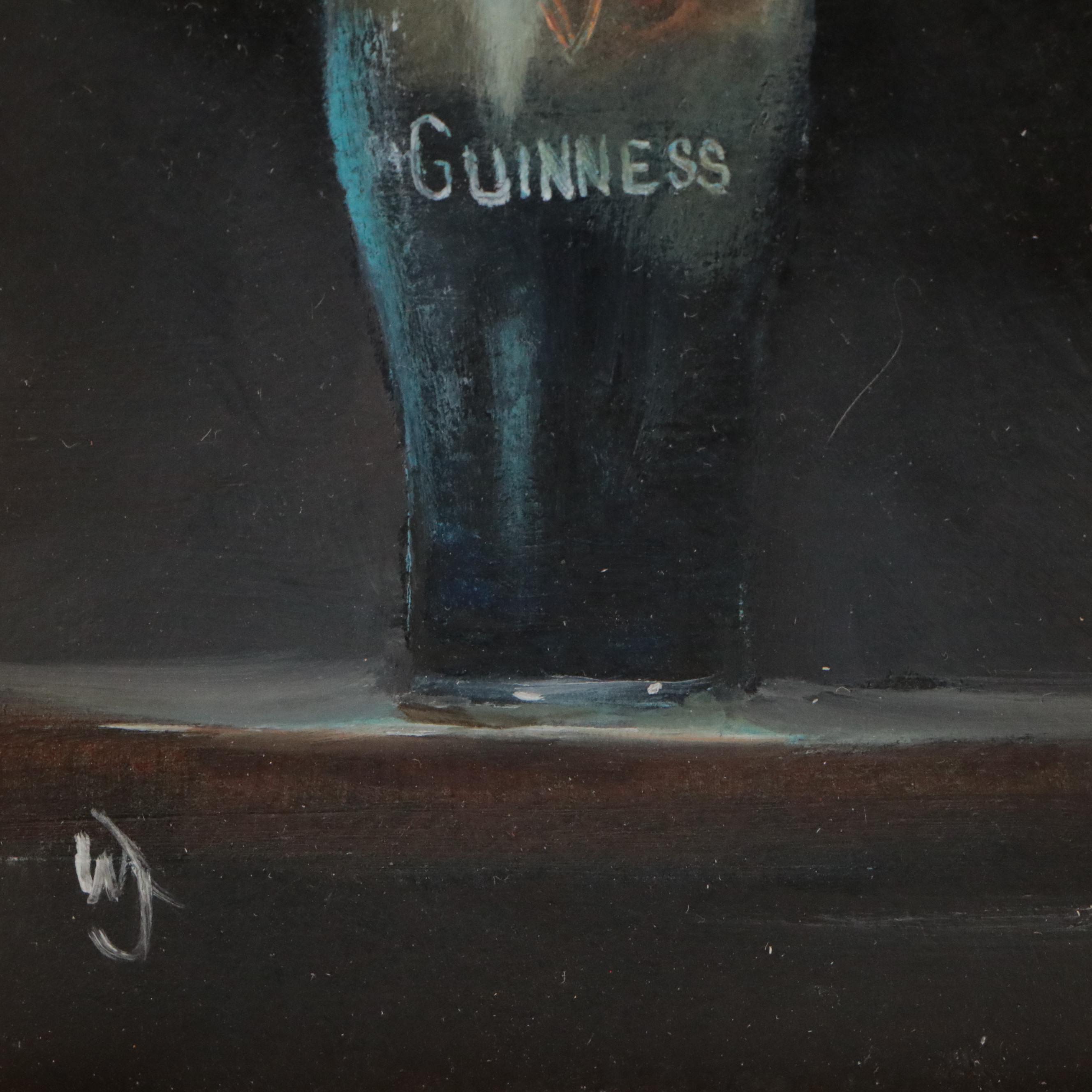 William Jamison Still Life Oil Painting of Pint of Guinness