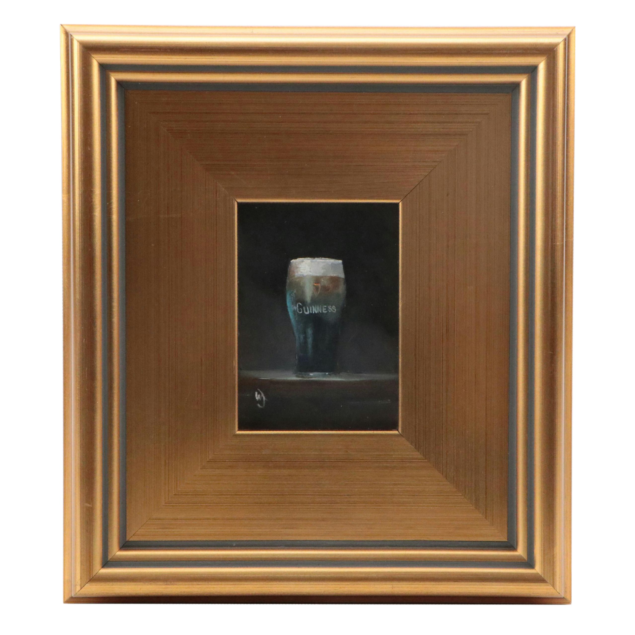 William Jamison Still Life Oil Painting of Pint of Guinness