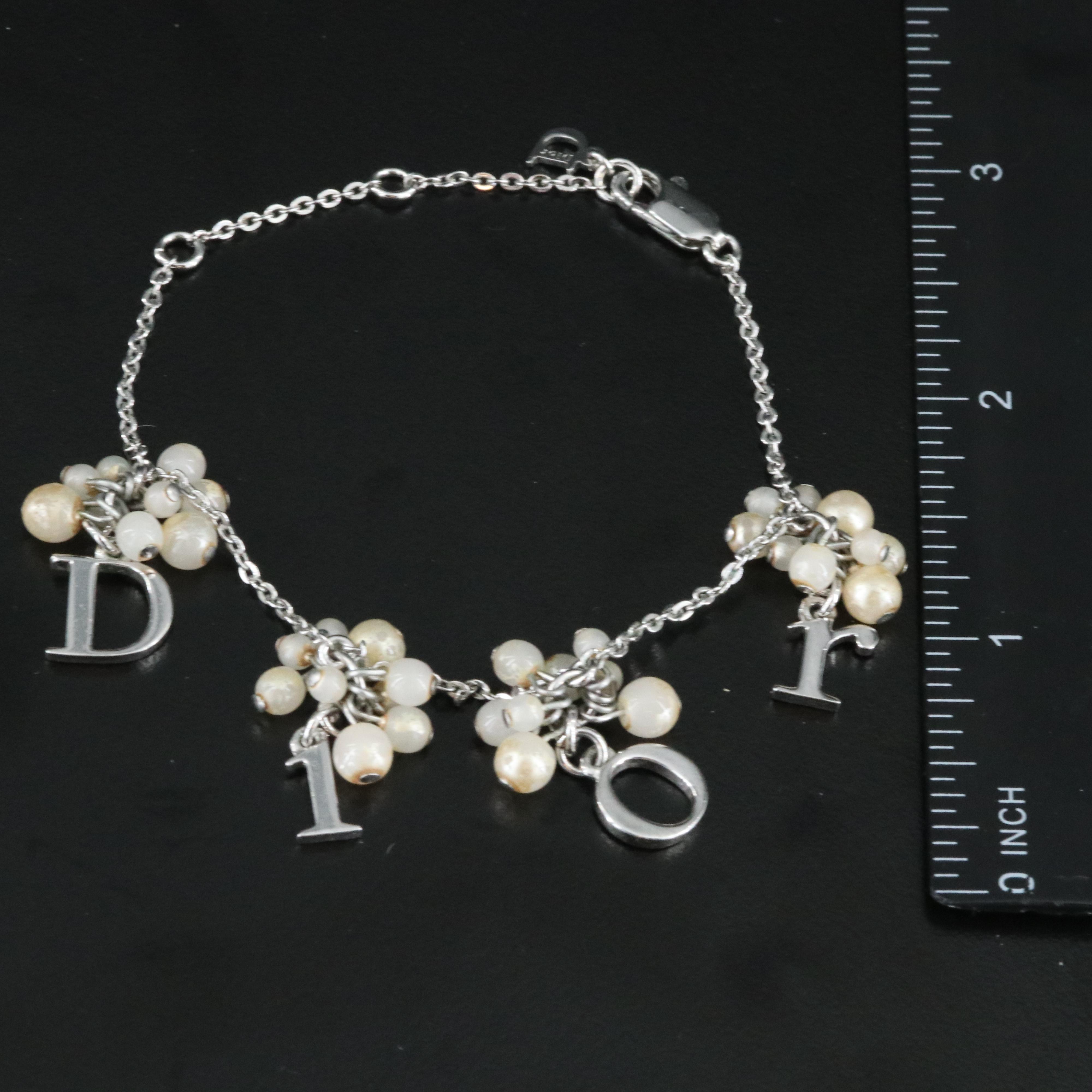 Dior 'Letters' Faux Pearl Bracelet