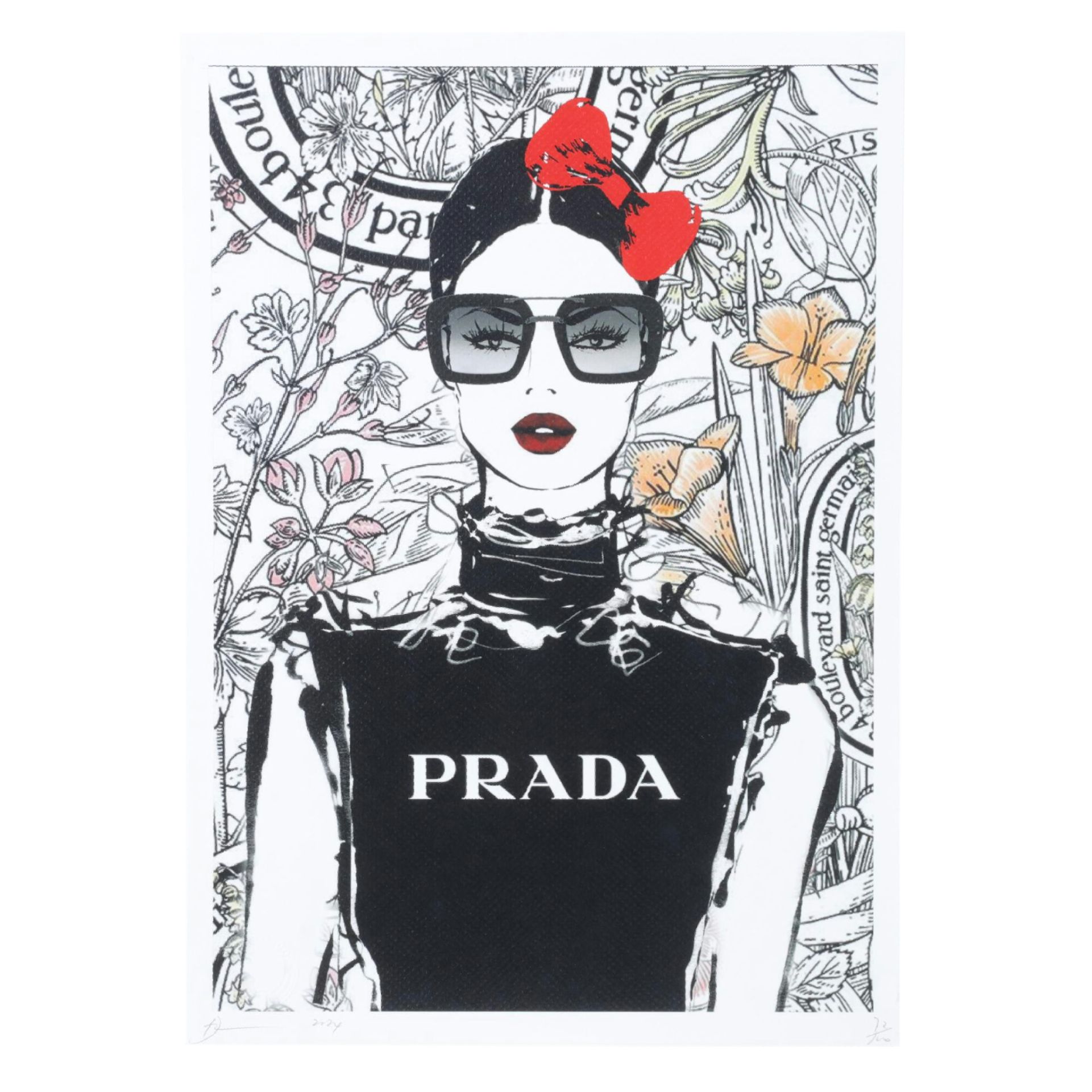 Death NYC Pop Art Graphic Print Homage to Prada, 2024